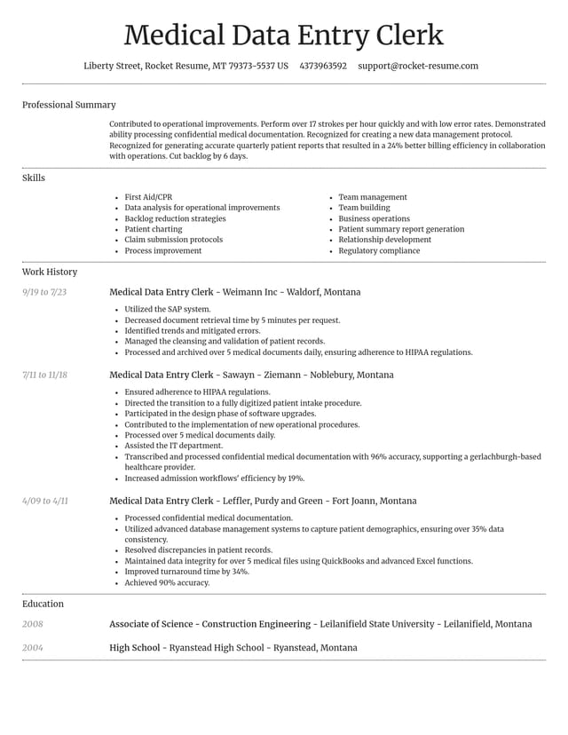 Dignified resume template