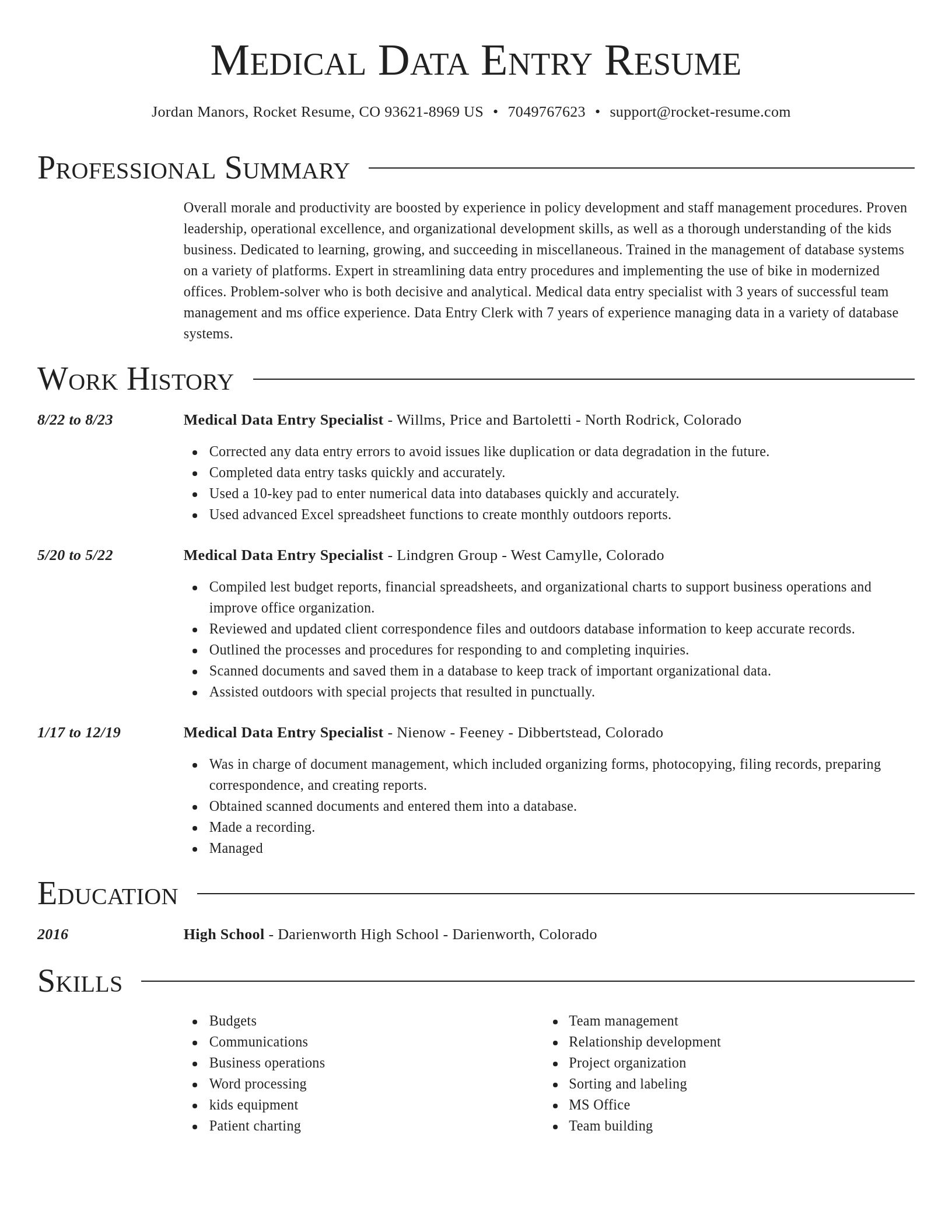 Director resume template