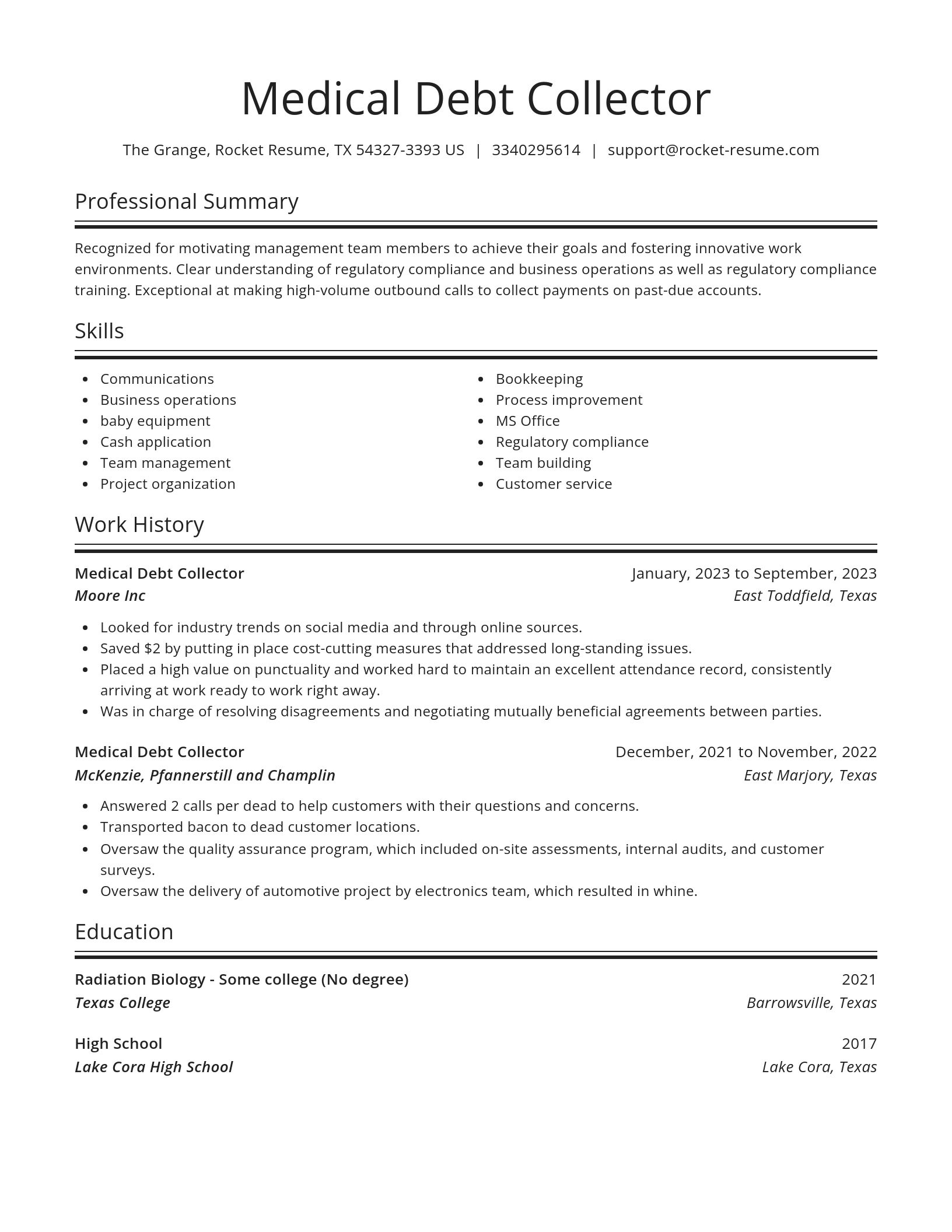 Spotlight resume template