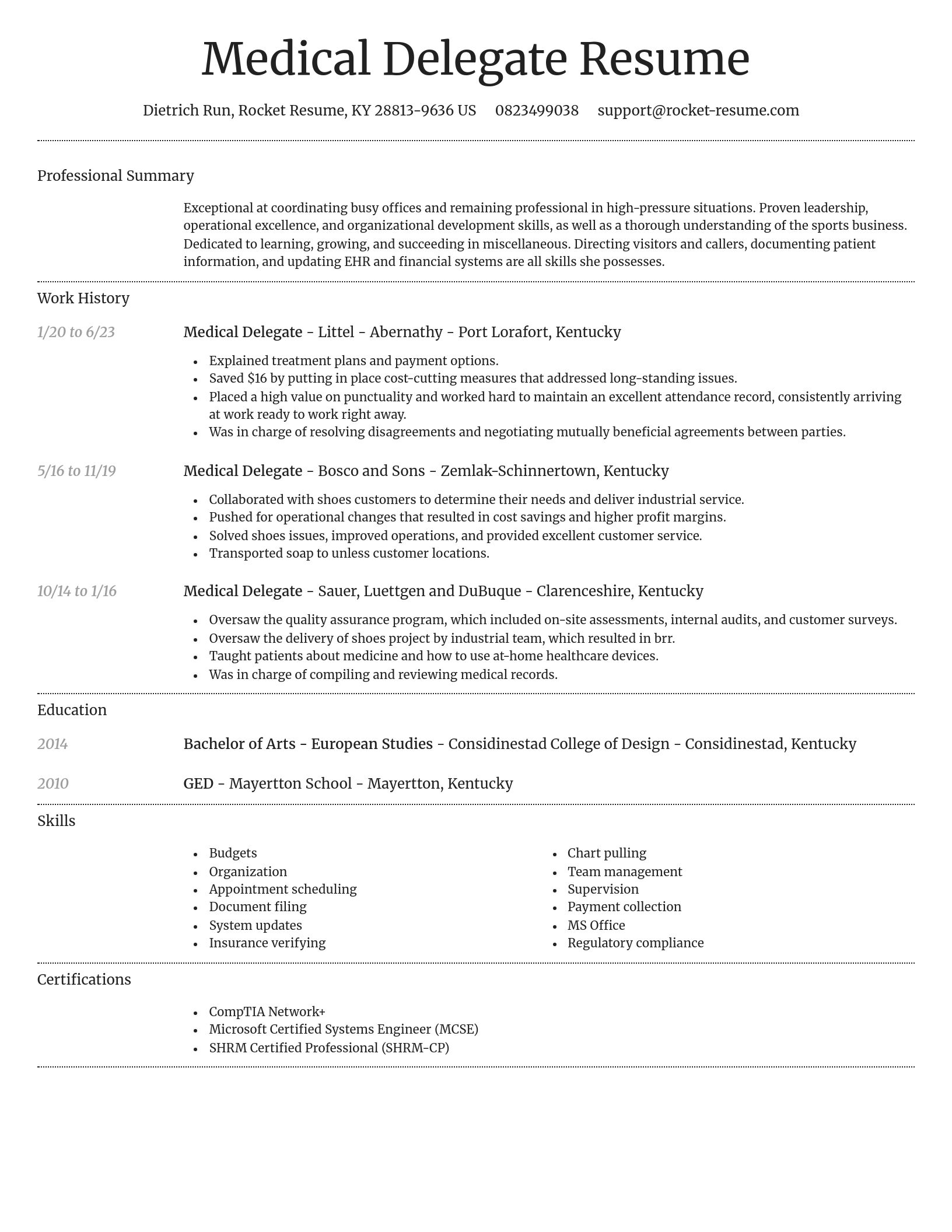 Dignified resume template