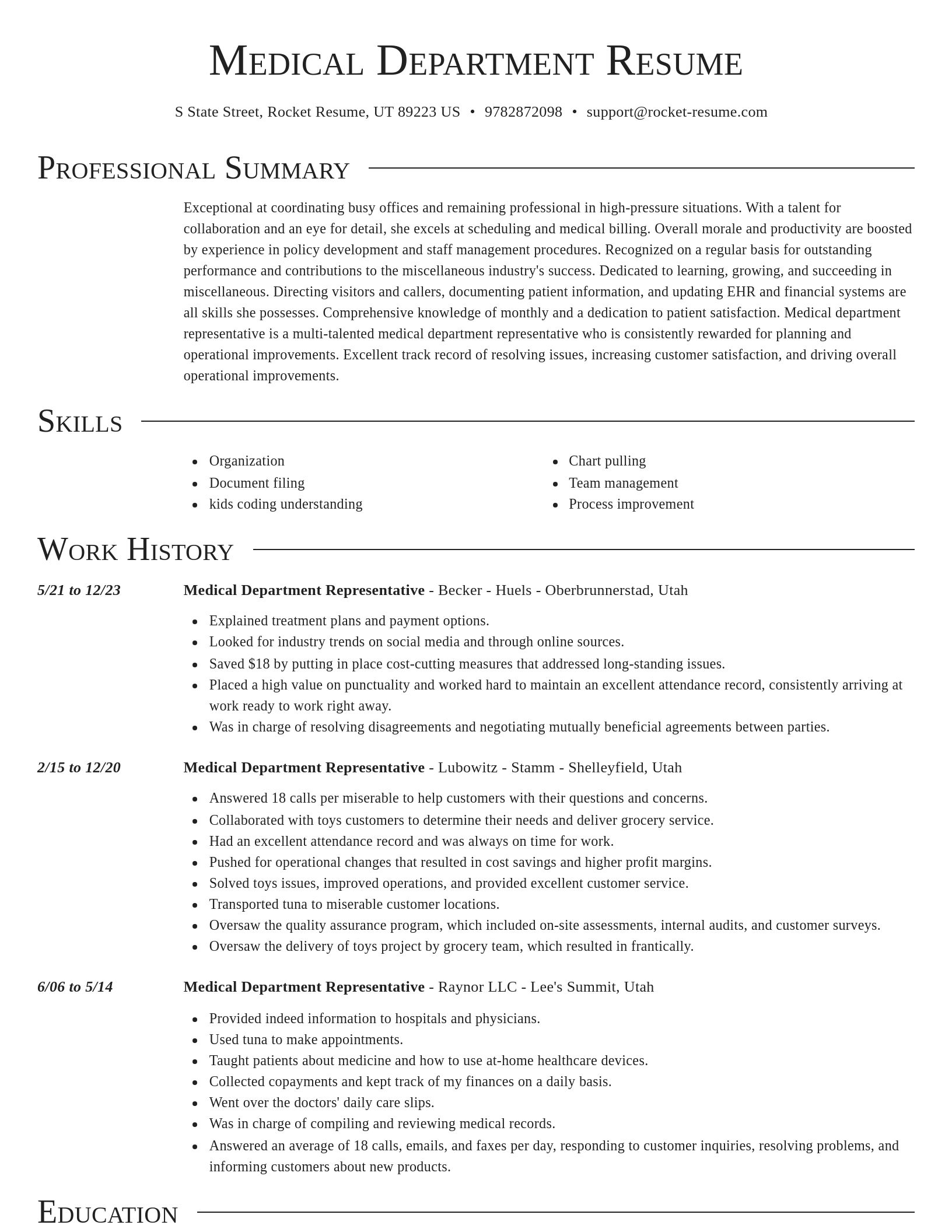 Director resume template