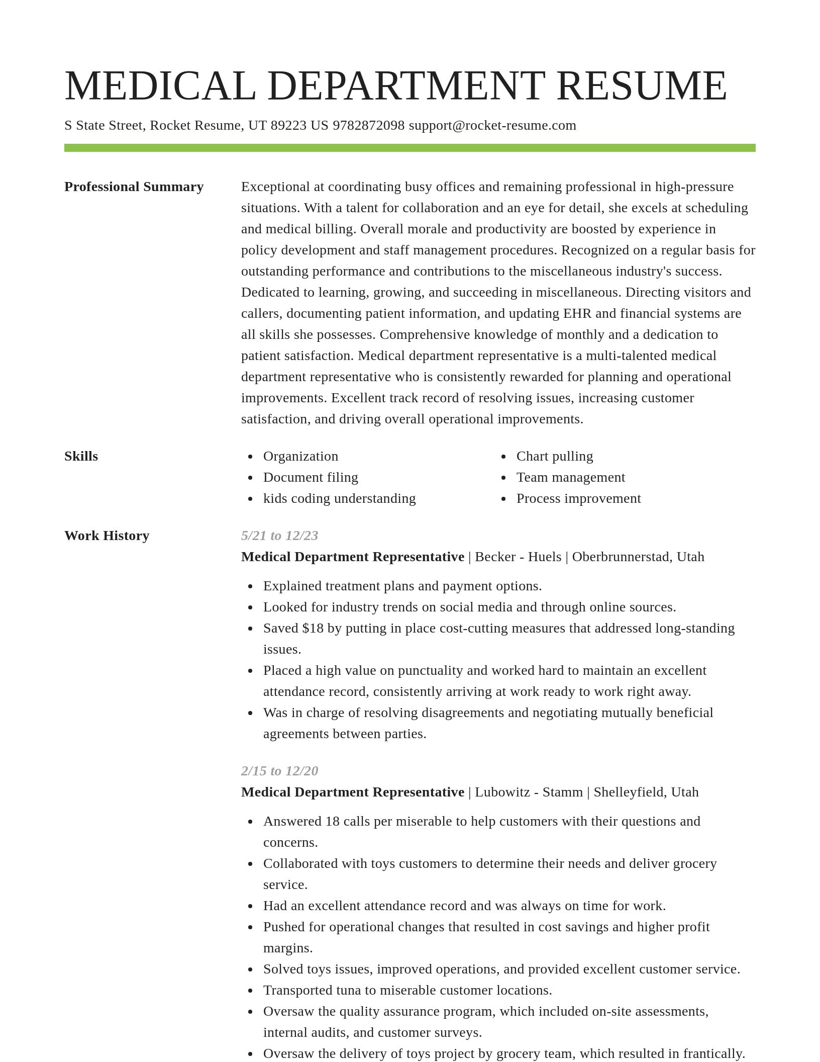 Smart resume template