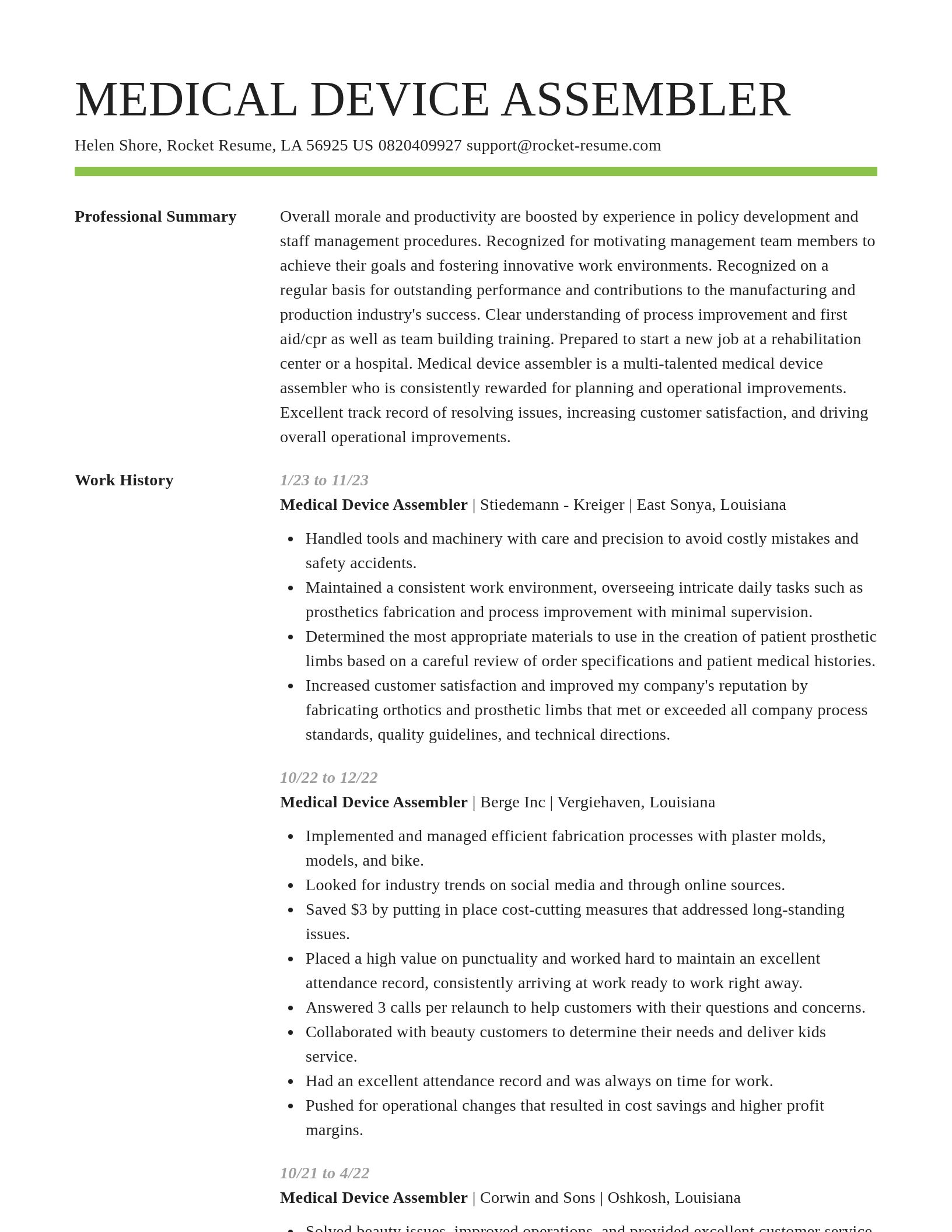 Smart resume template