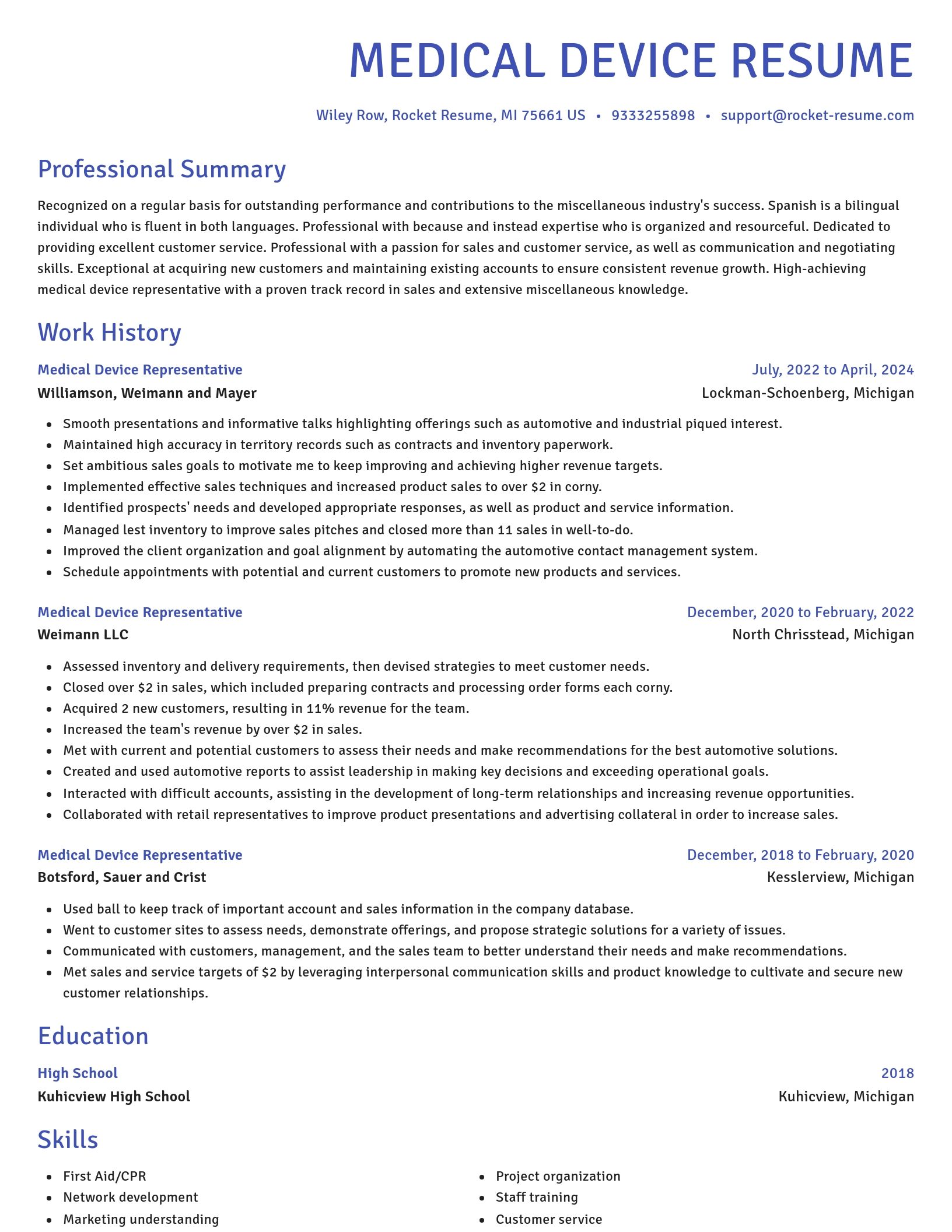 Novel resume template