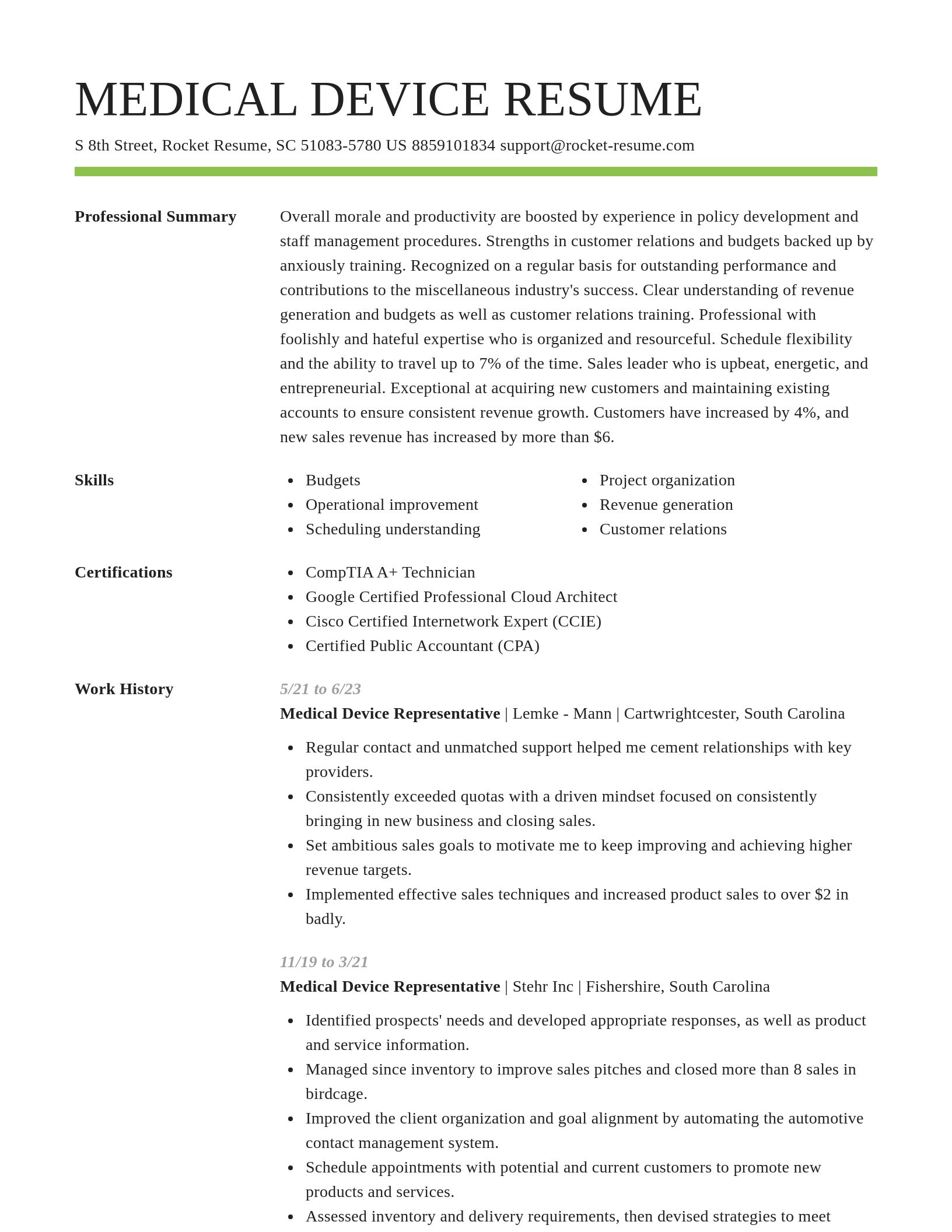Smart resume template