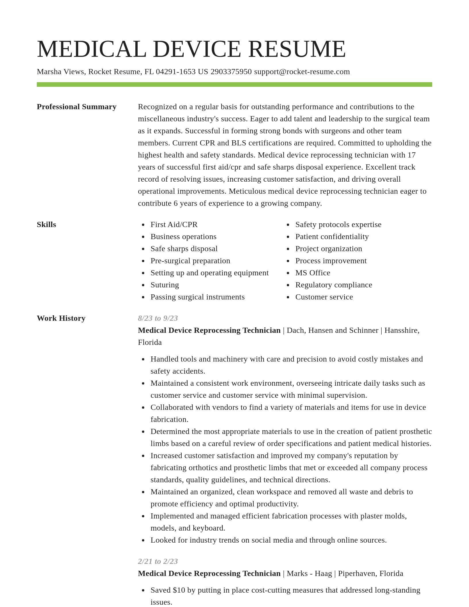 Smart resume template