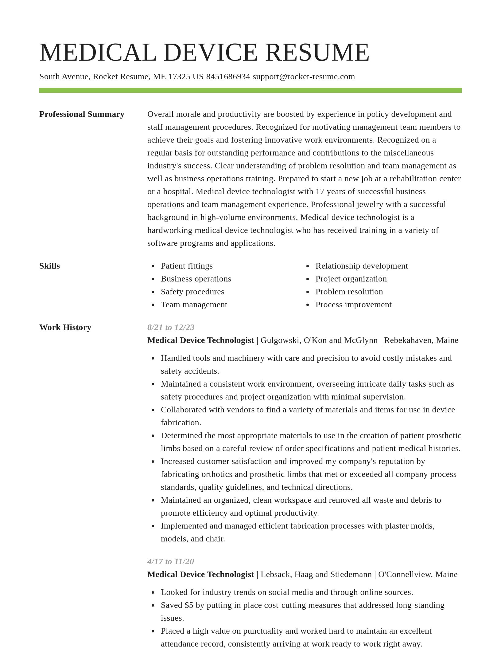 Smart resume template