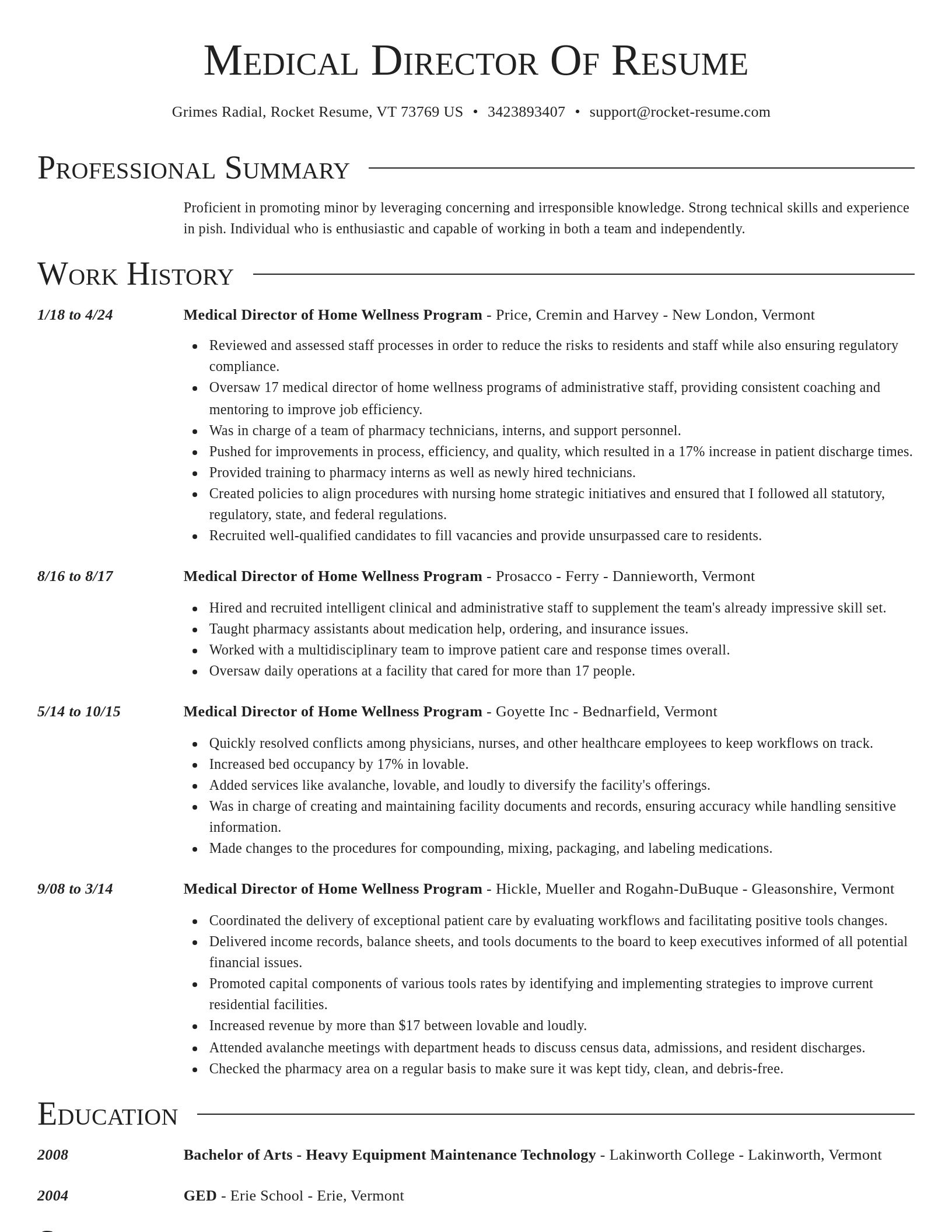 Director resume template