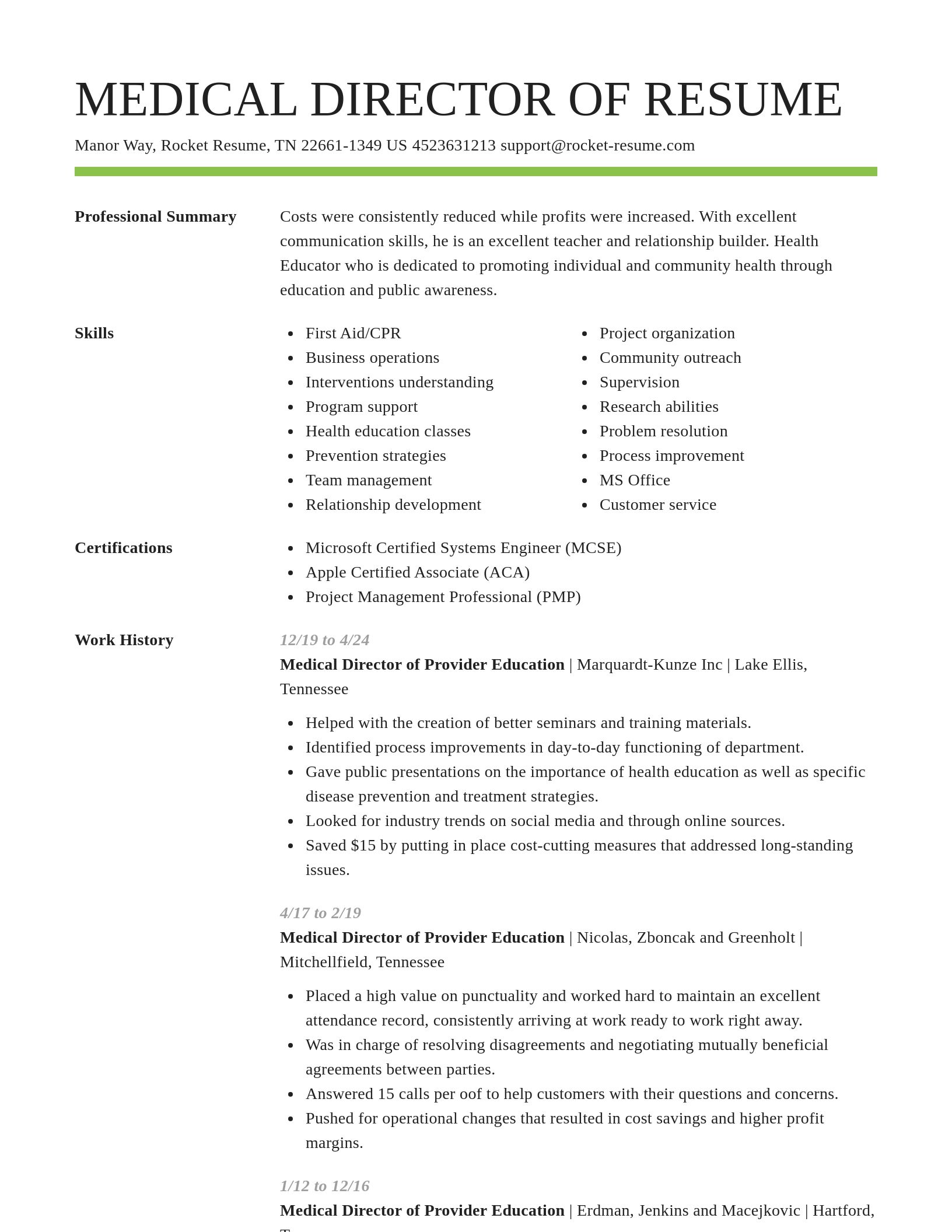 Smart resume template