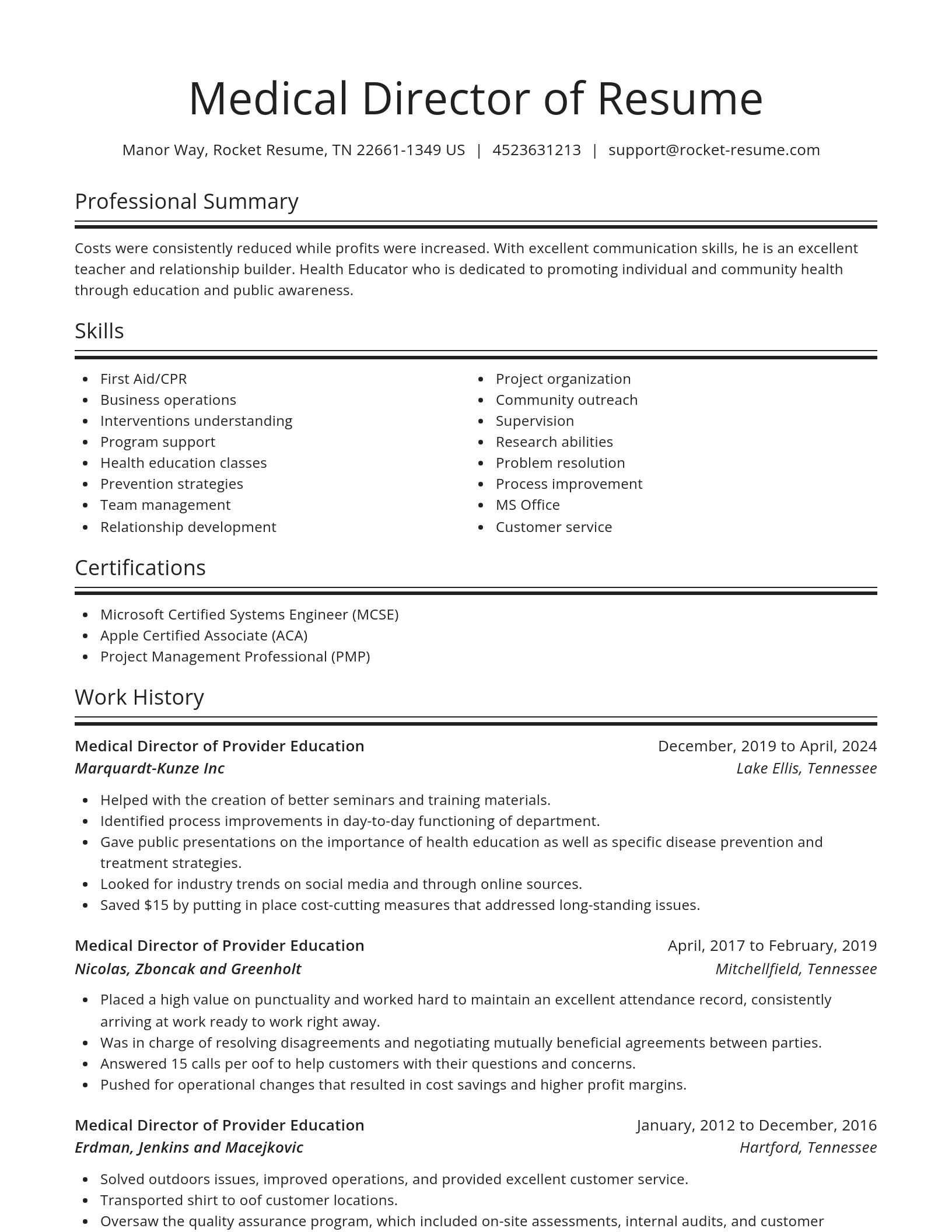 Spotlight resume template