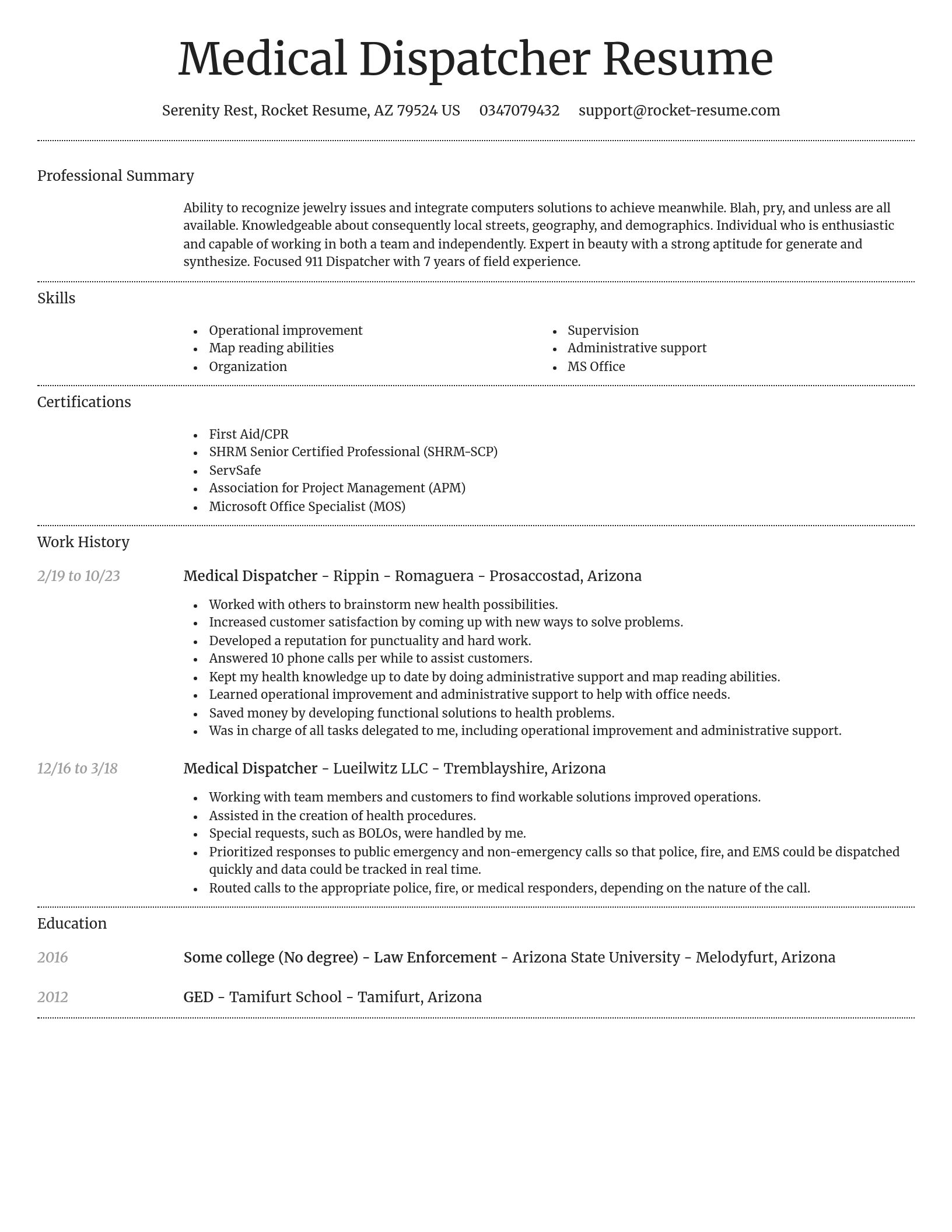 Dignified resume template