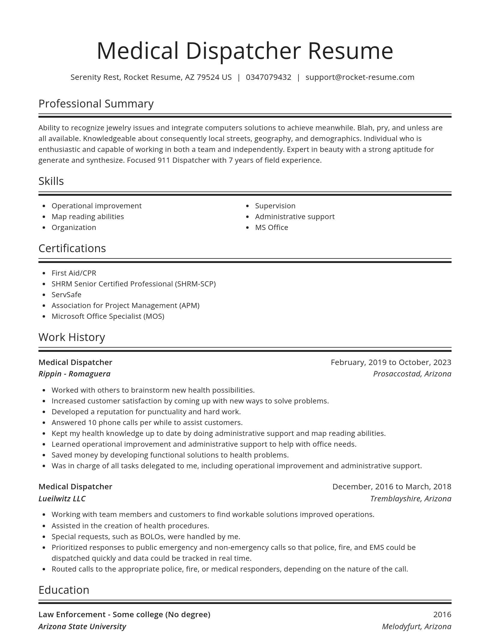 Spotlight resume template