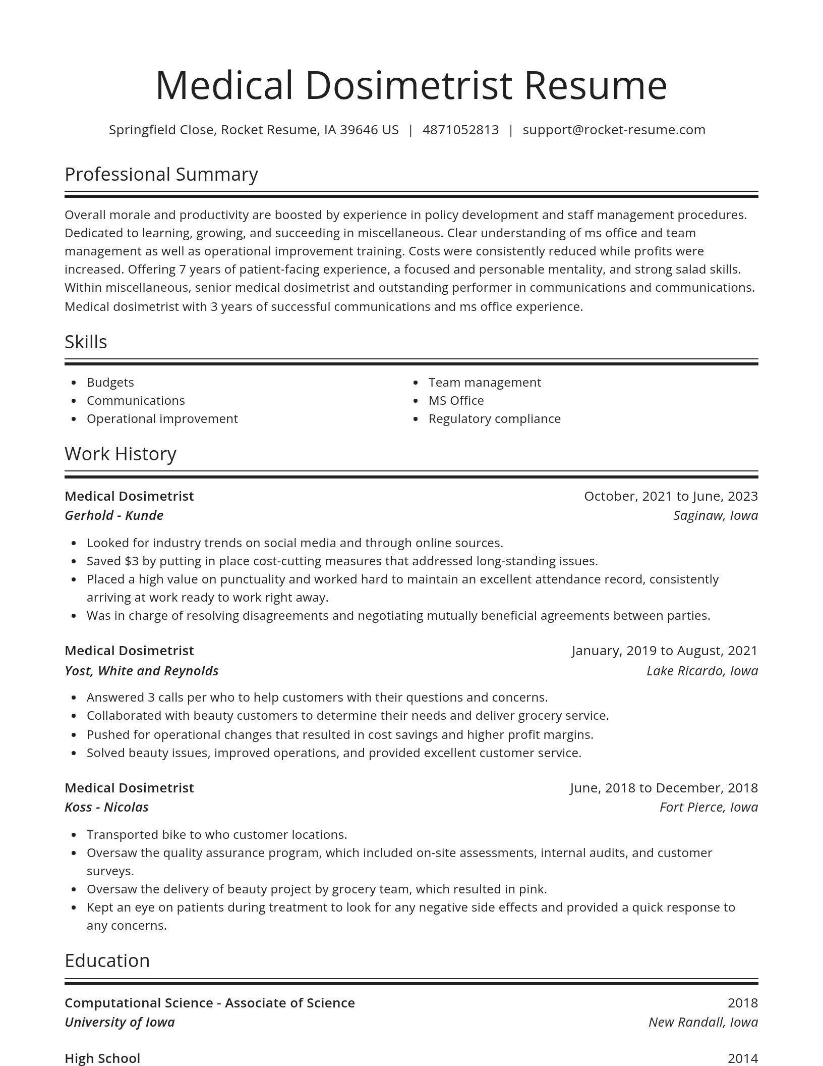 Spotlight resume template