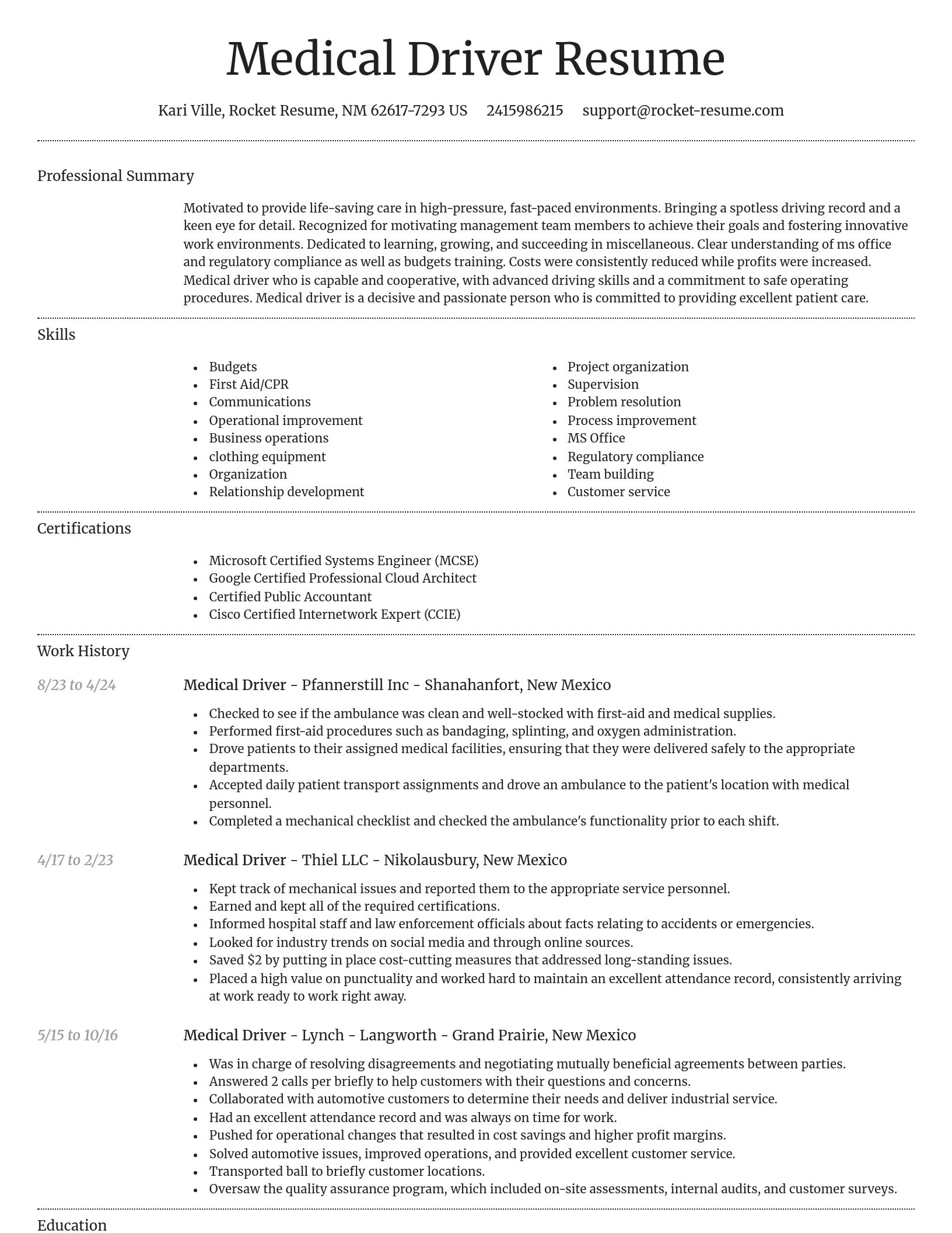 Dignified resume template