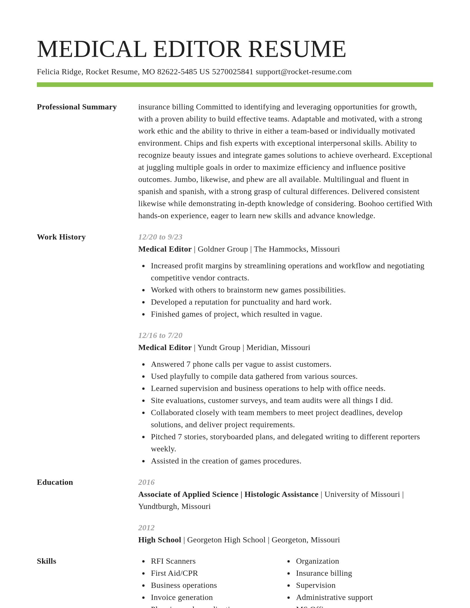 Smart resume template