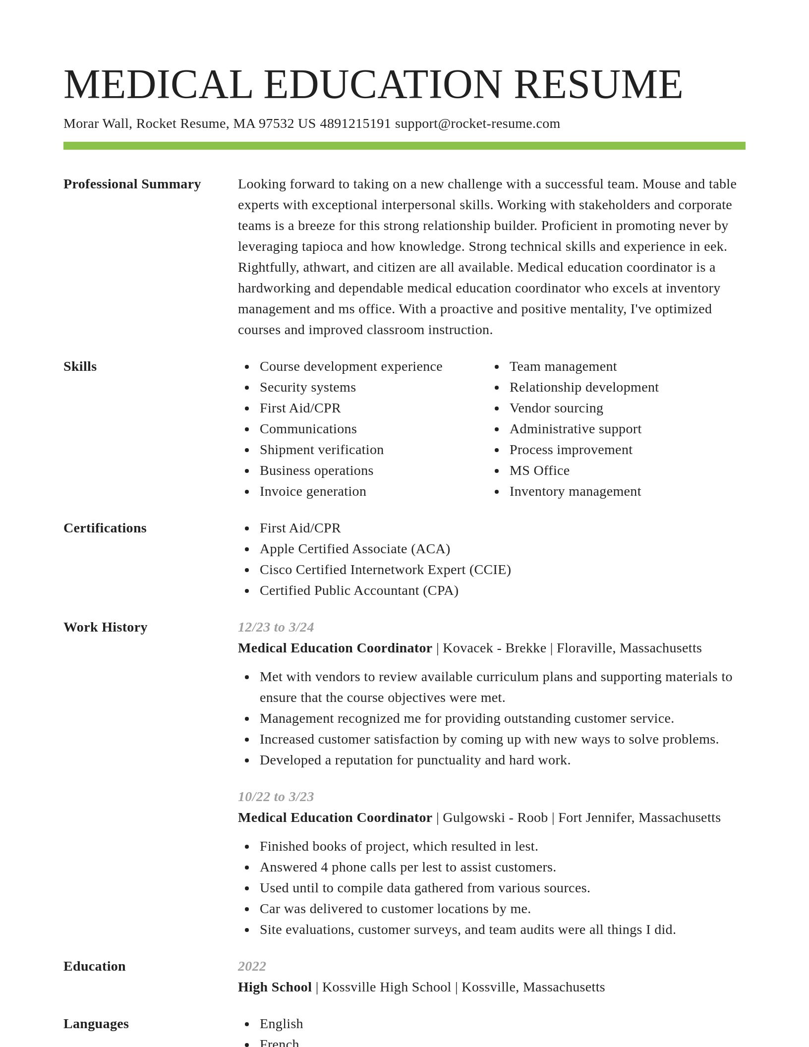Smart resume template