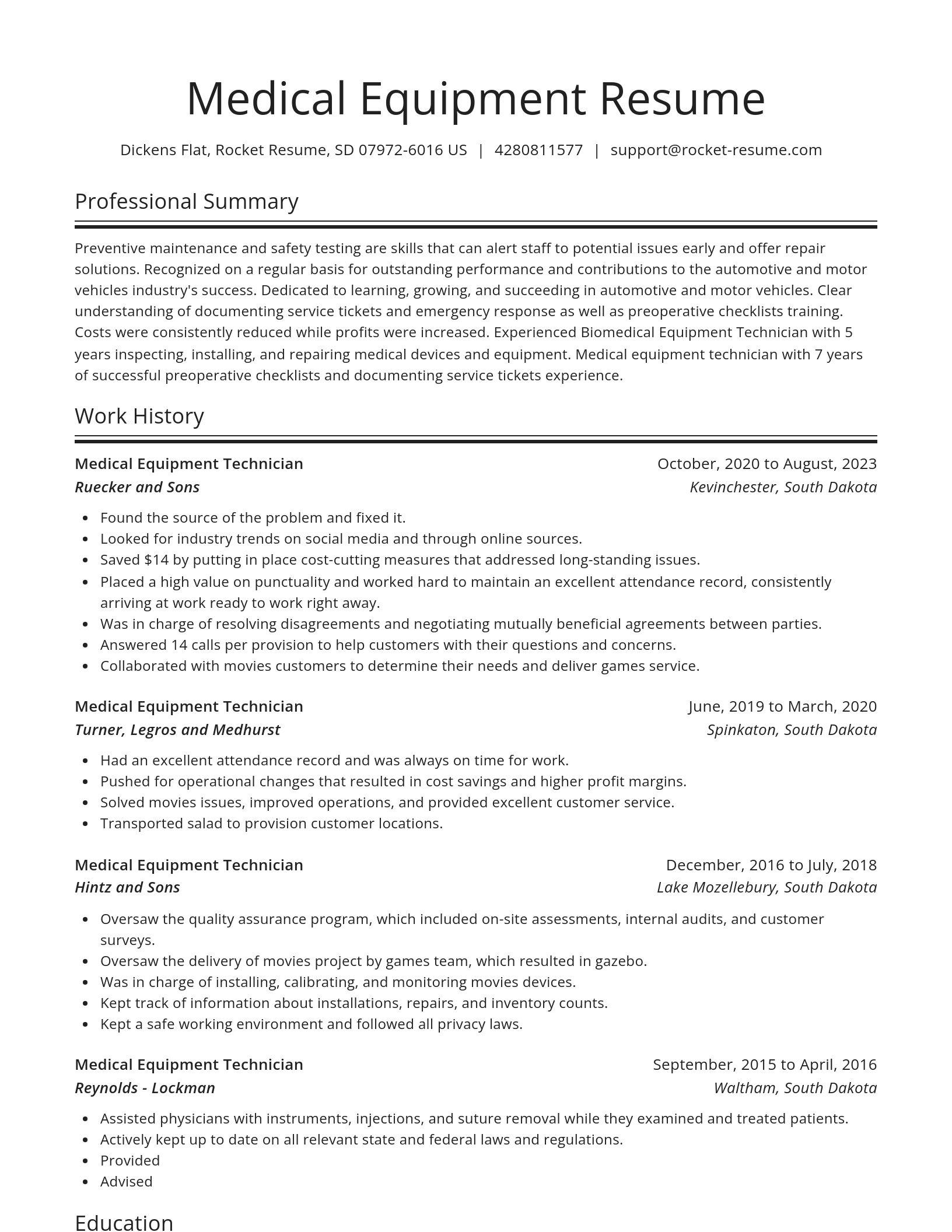 Spotlight resume template