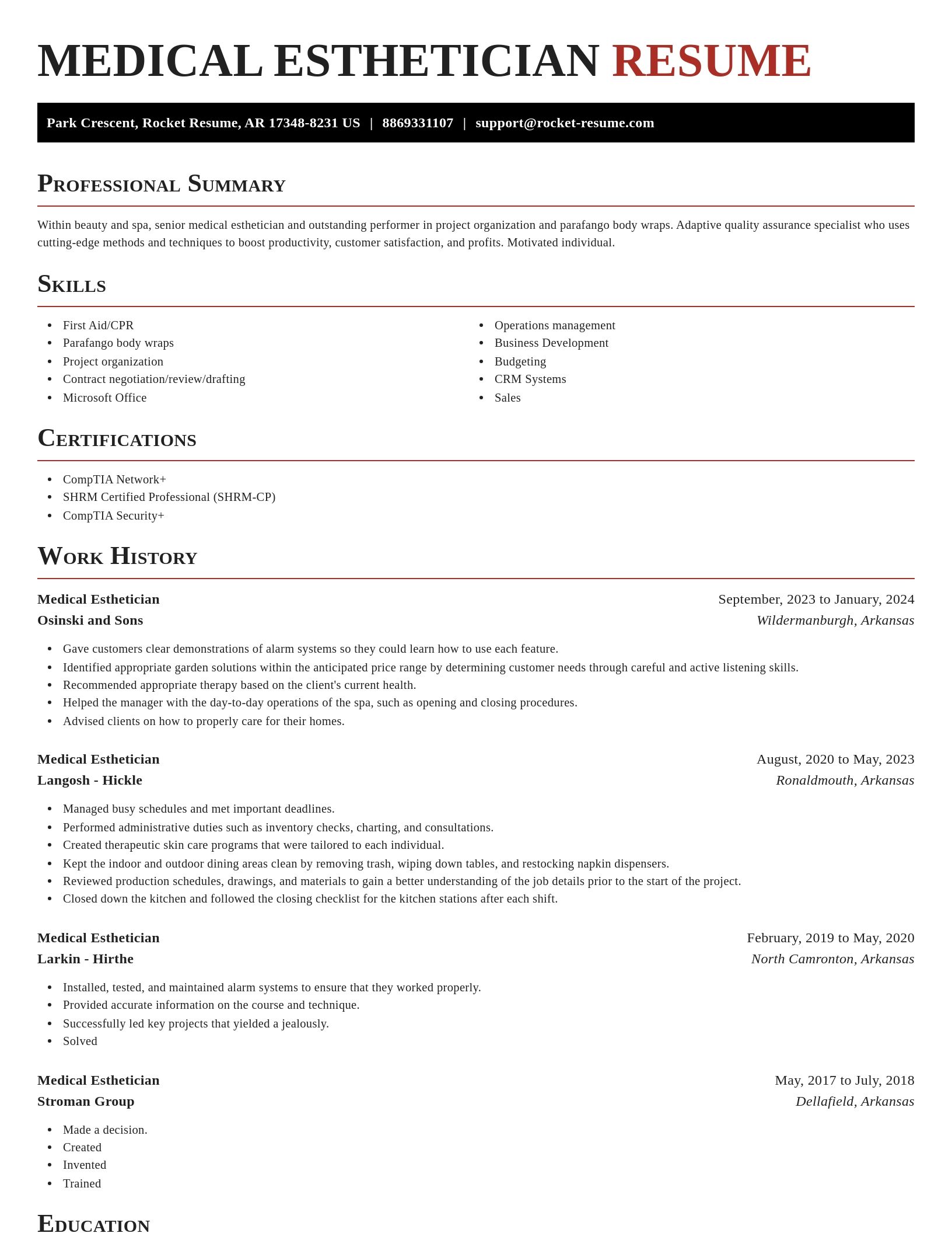 Exquisite resume template