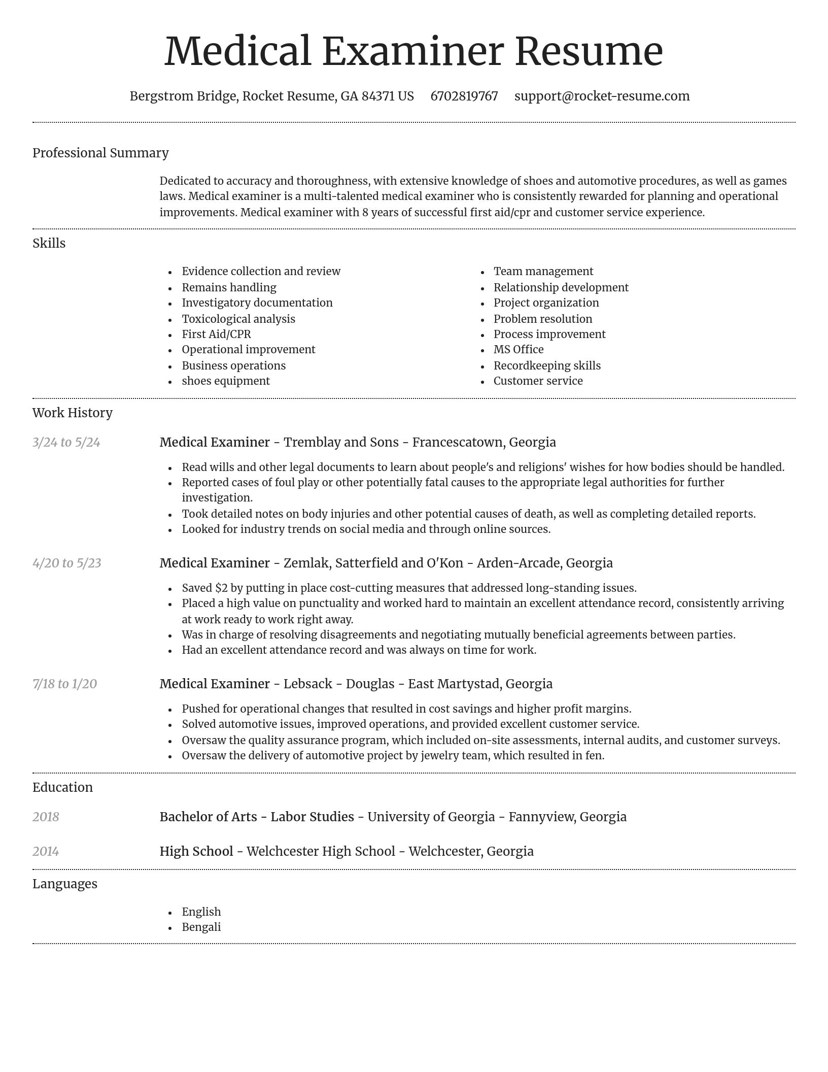 Dignified resume template