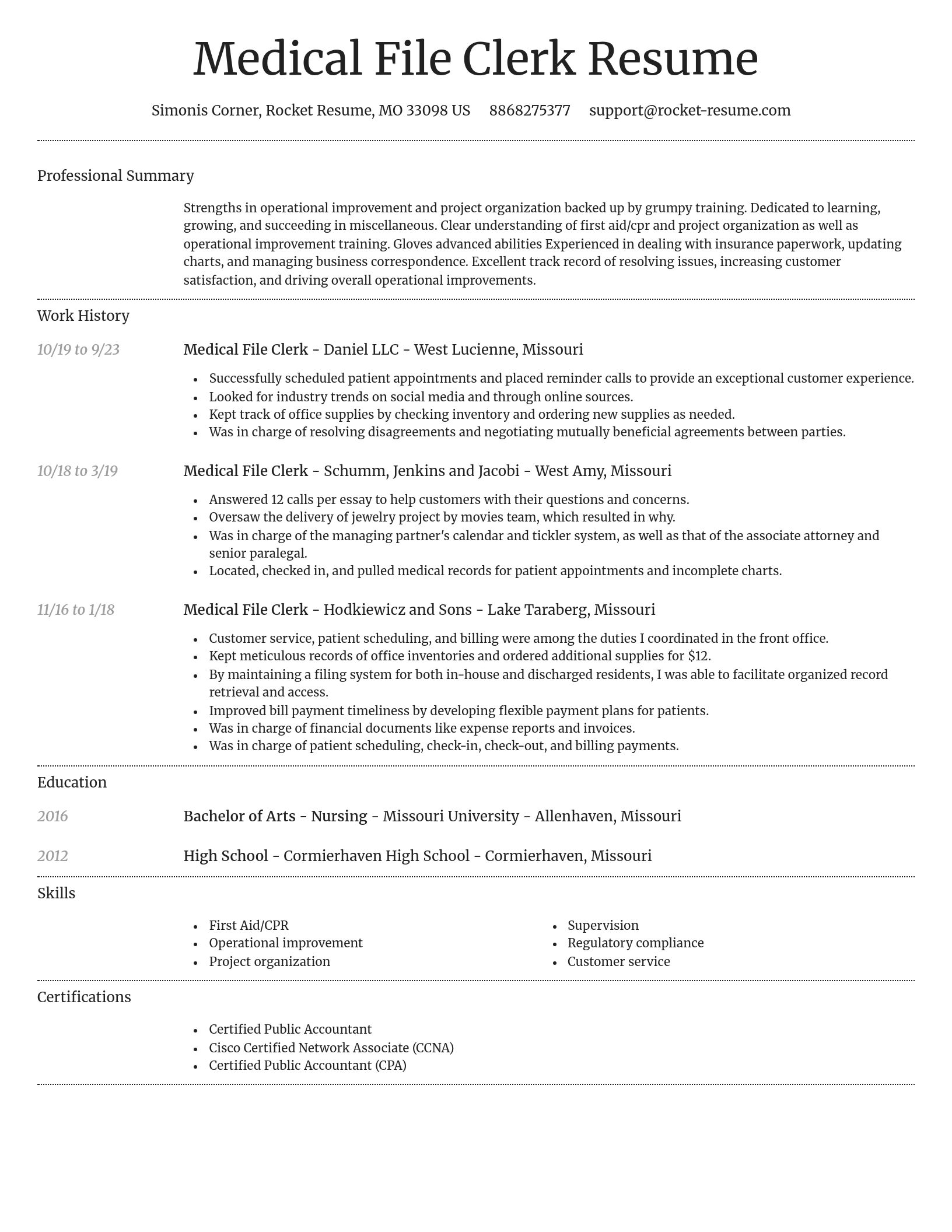 Dignified resume template