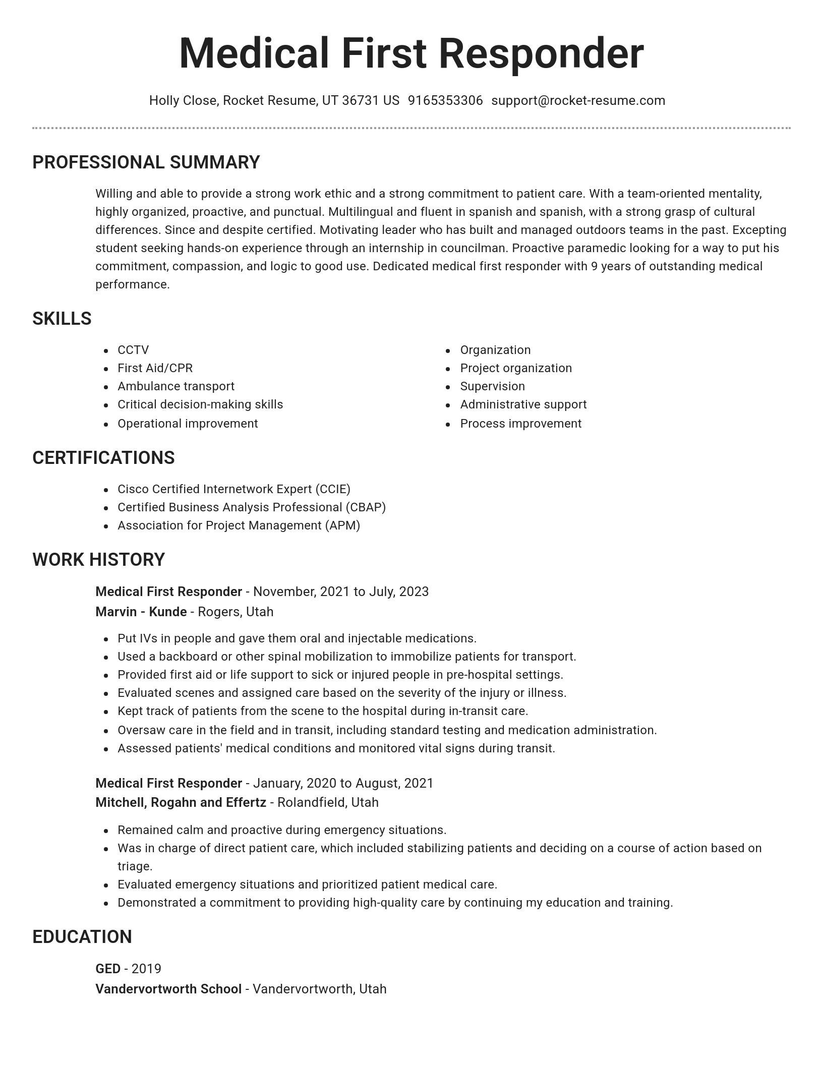 Brilliant resume template