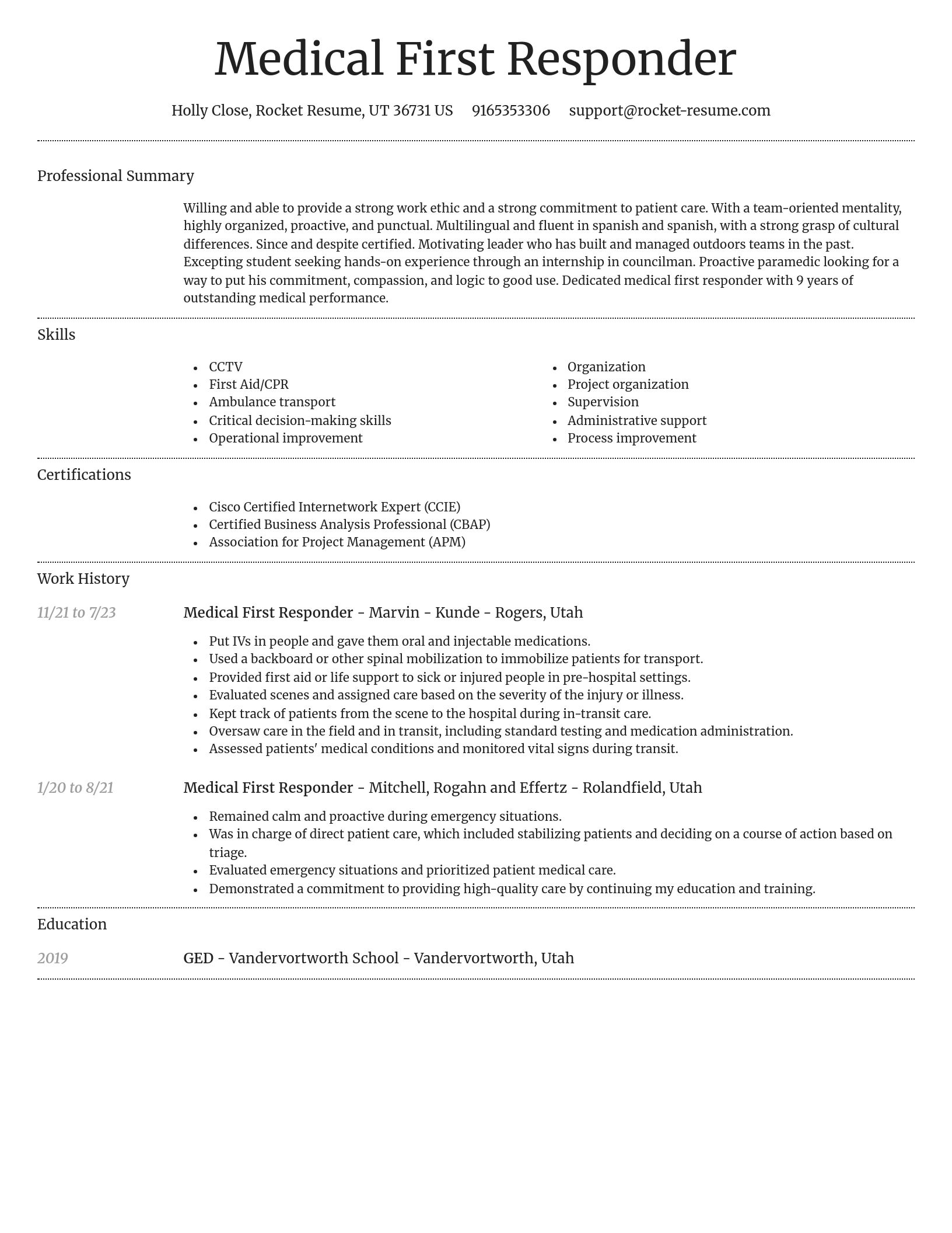 Dignified resume template