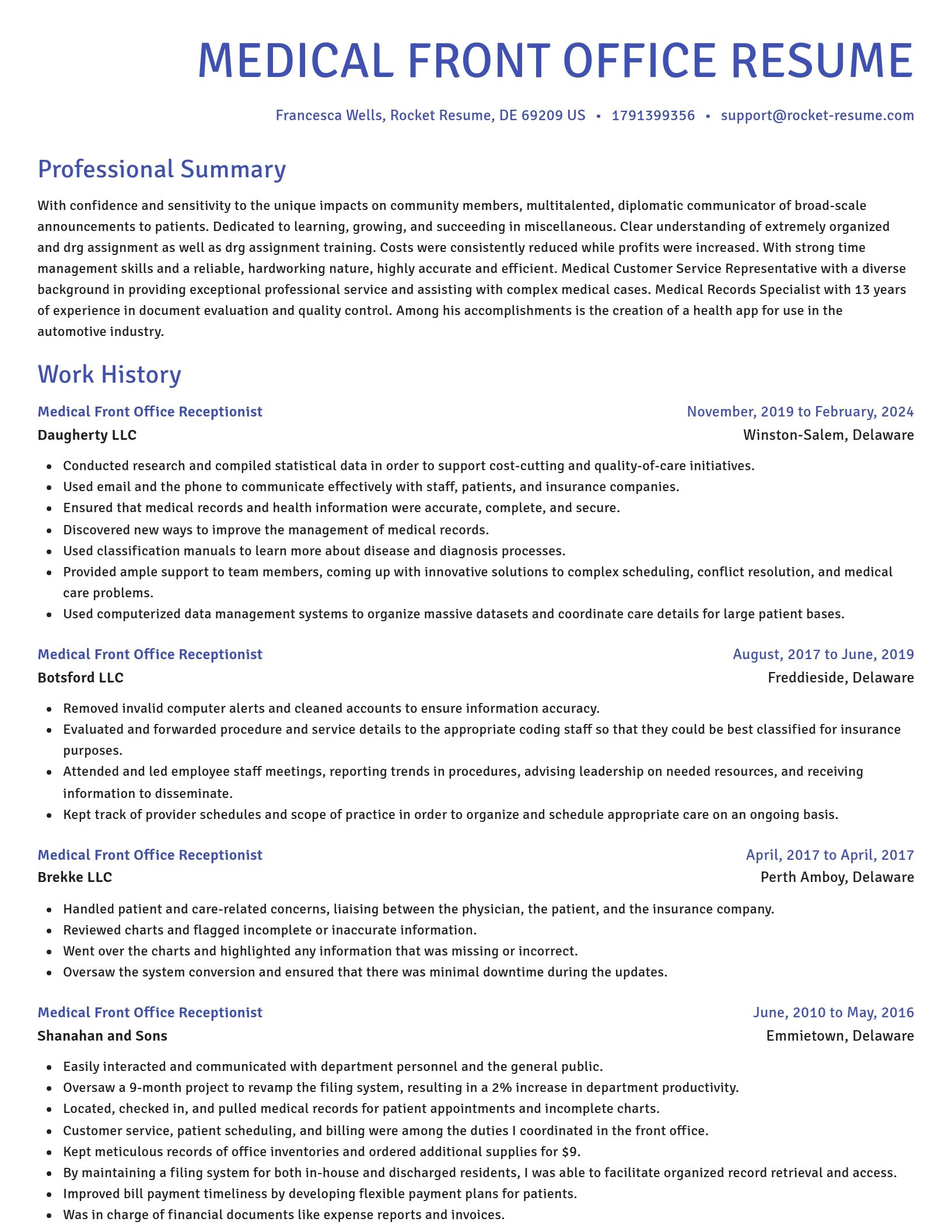 Novel resume template