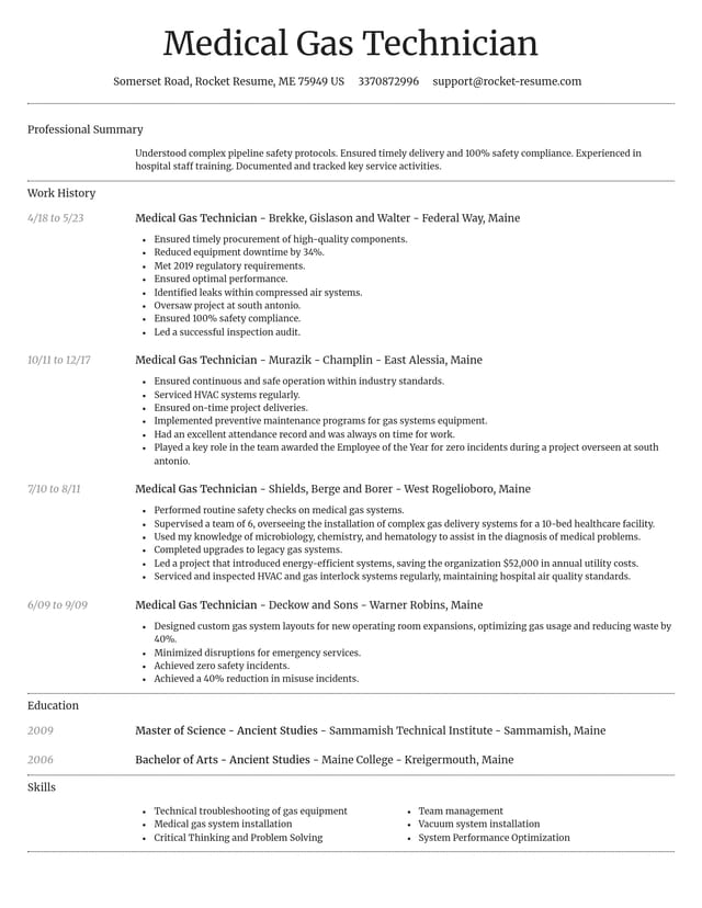 Dignified resume template