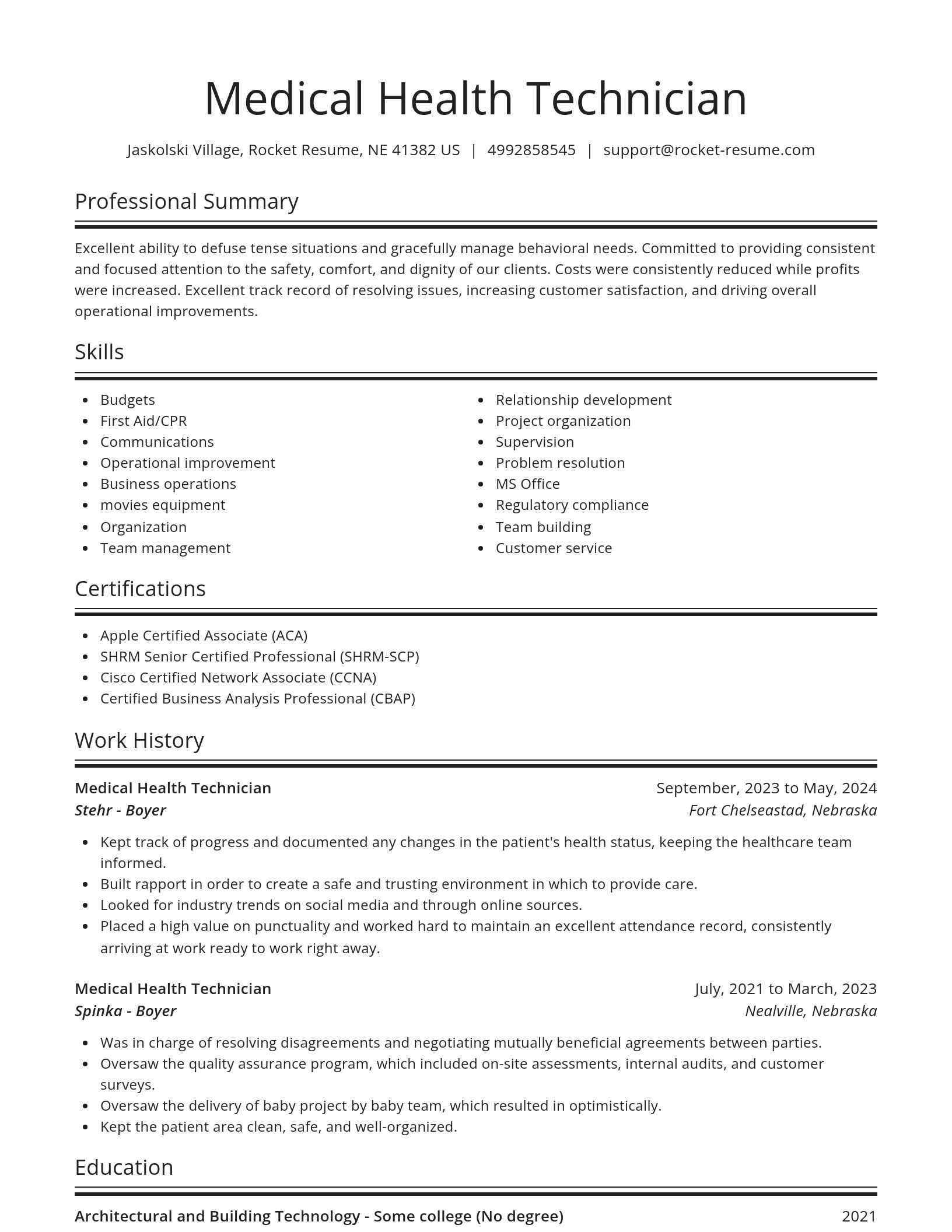 Spotlight resume template
