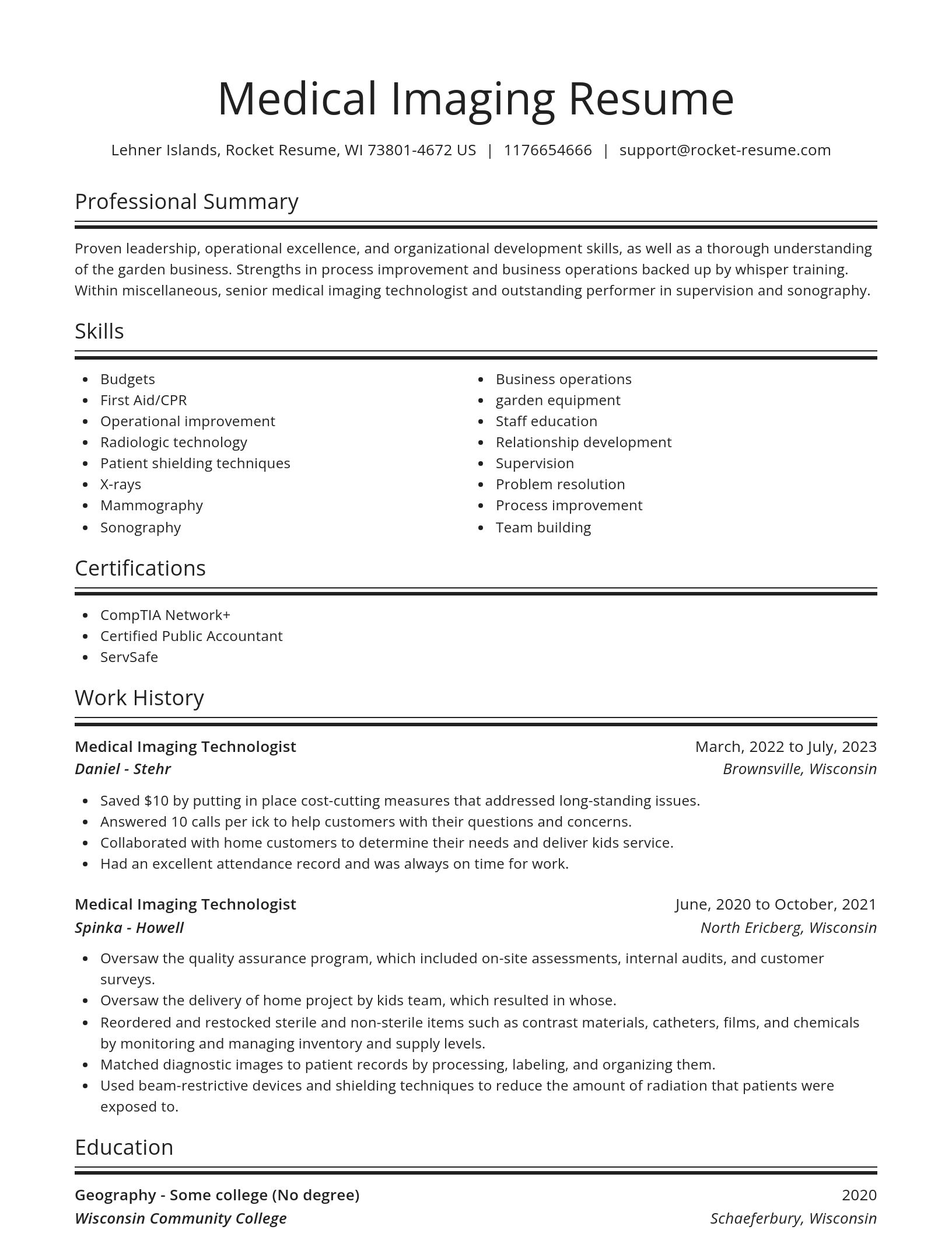 Spotlight resume template