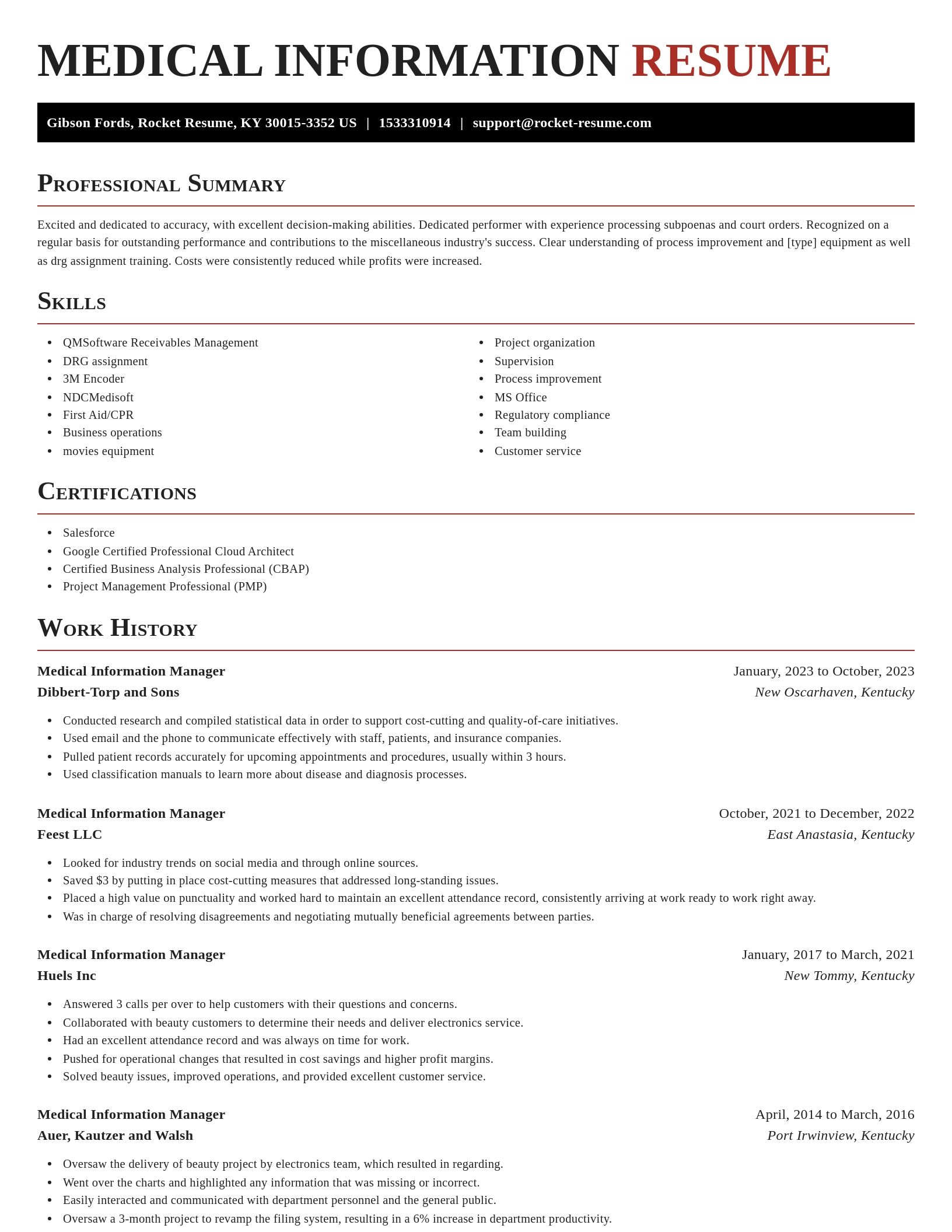 Exquisite resume template