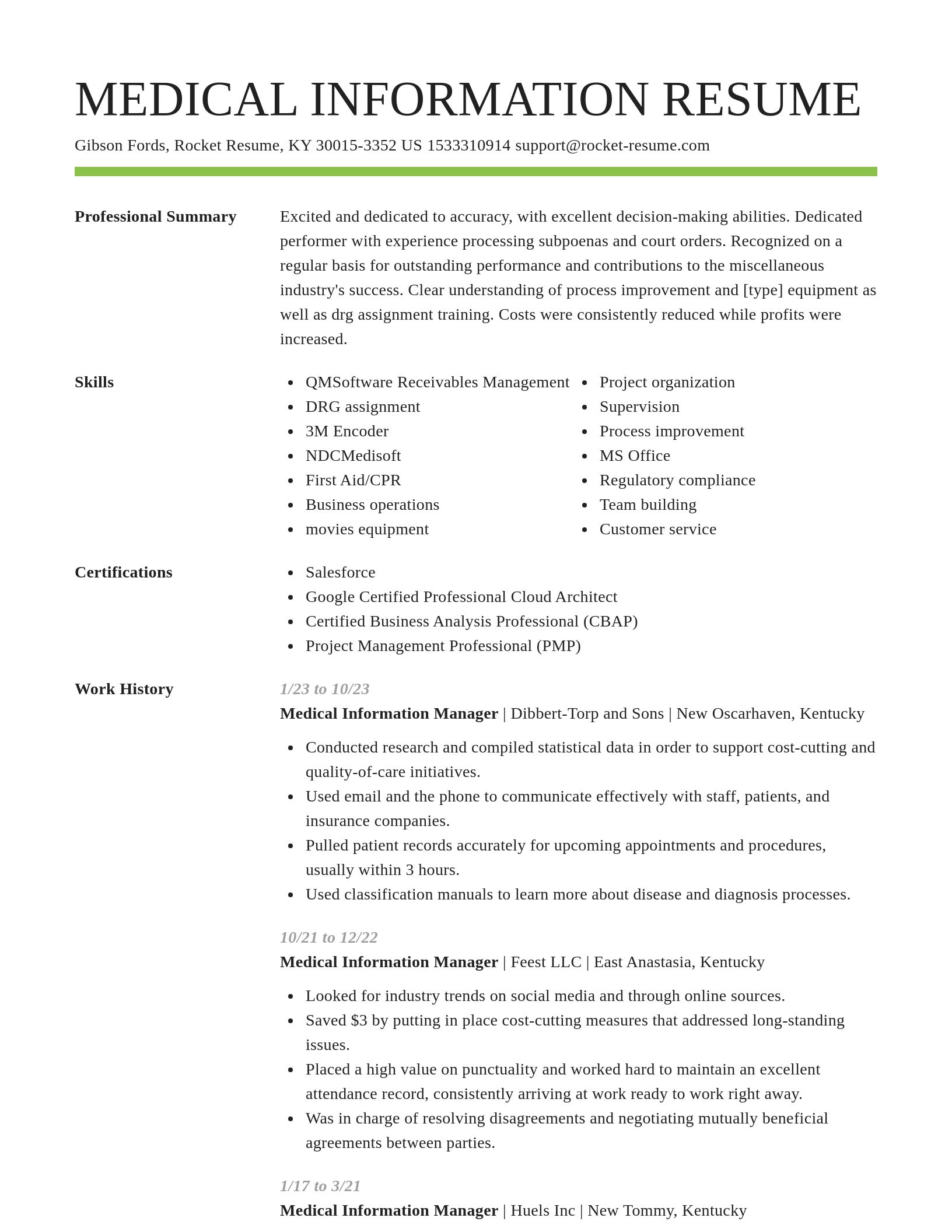 Smart resume template