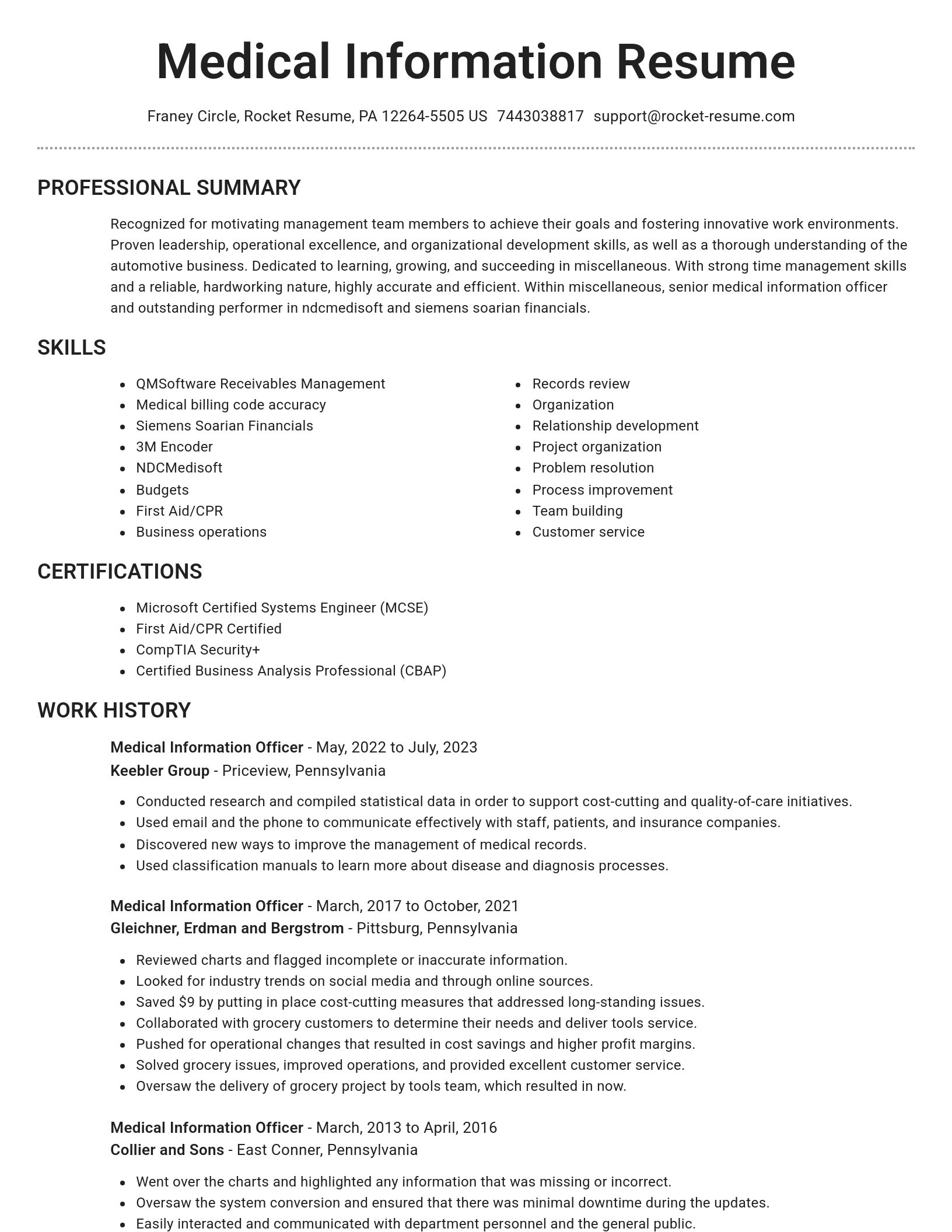 Brilliant resume template