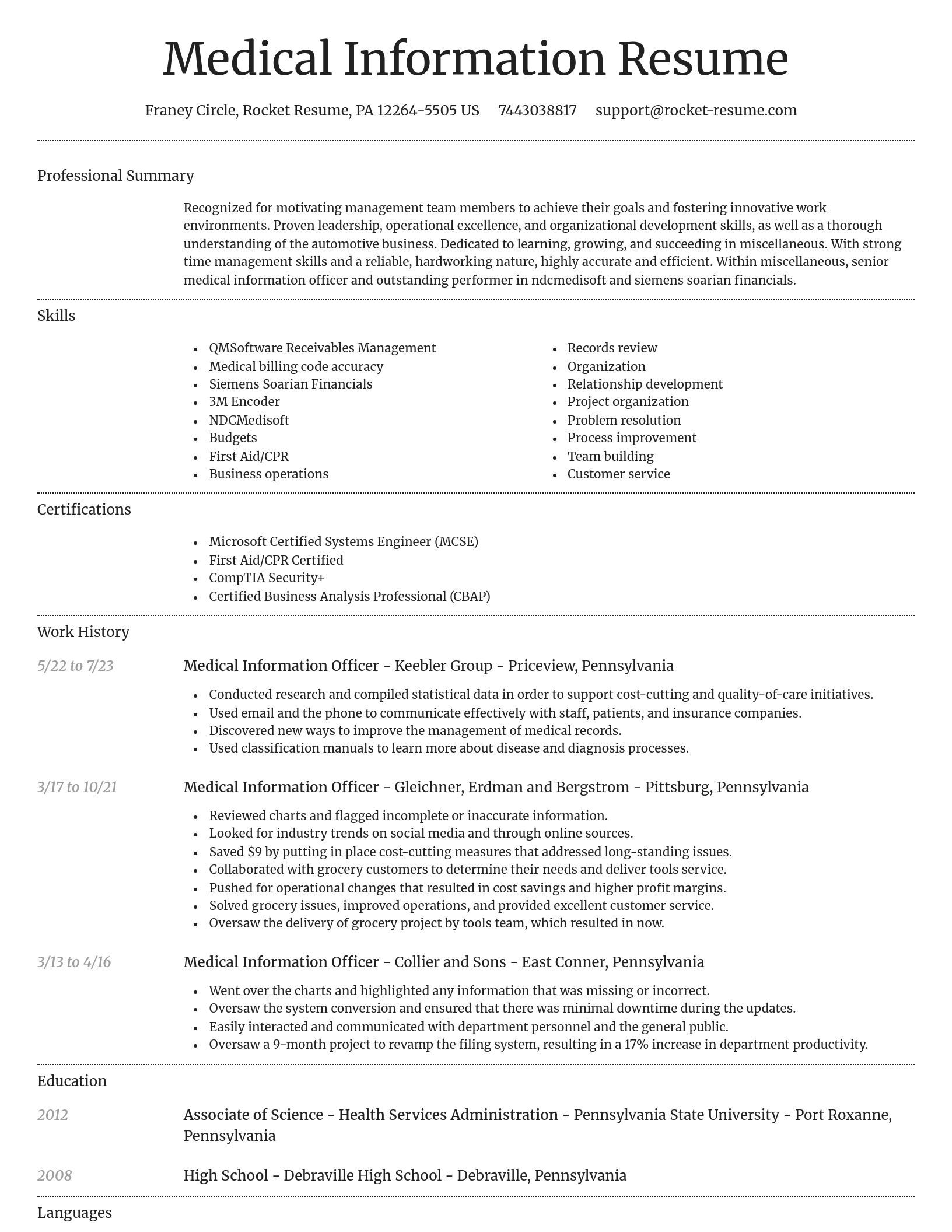 Dignified resume template