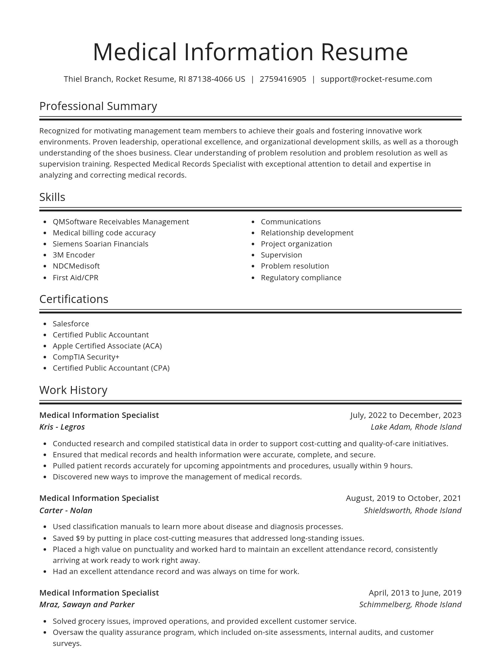 Spotlight resume template