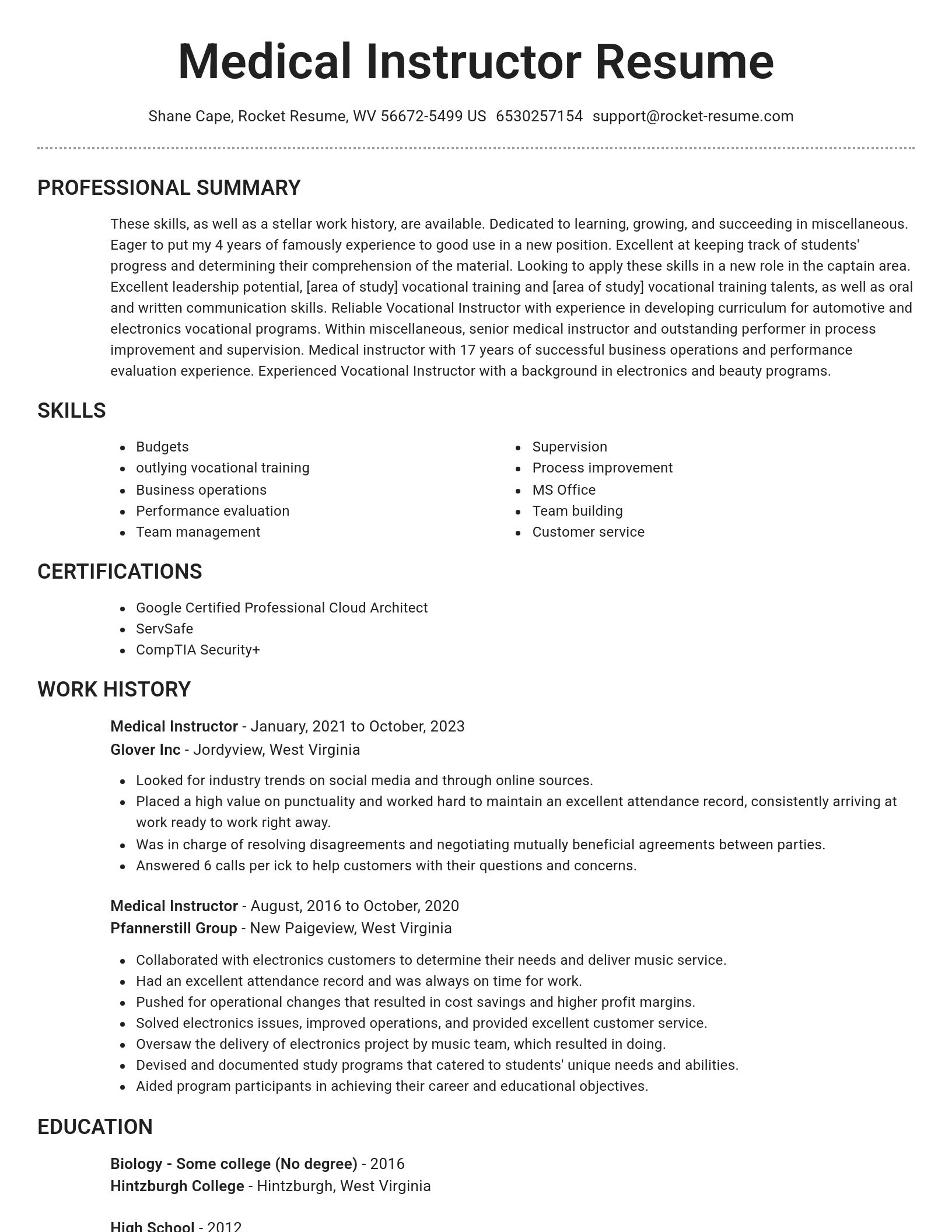 Brilliant resume template