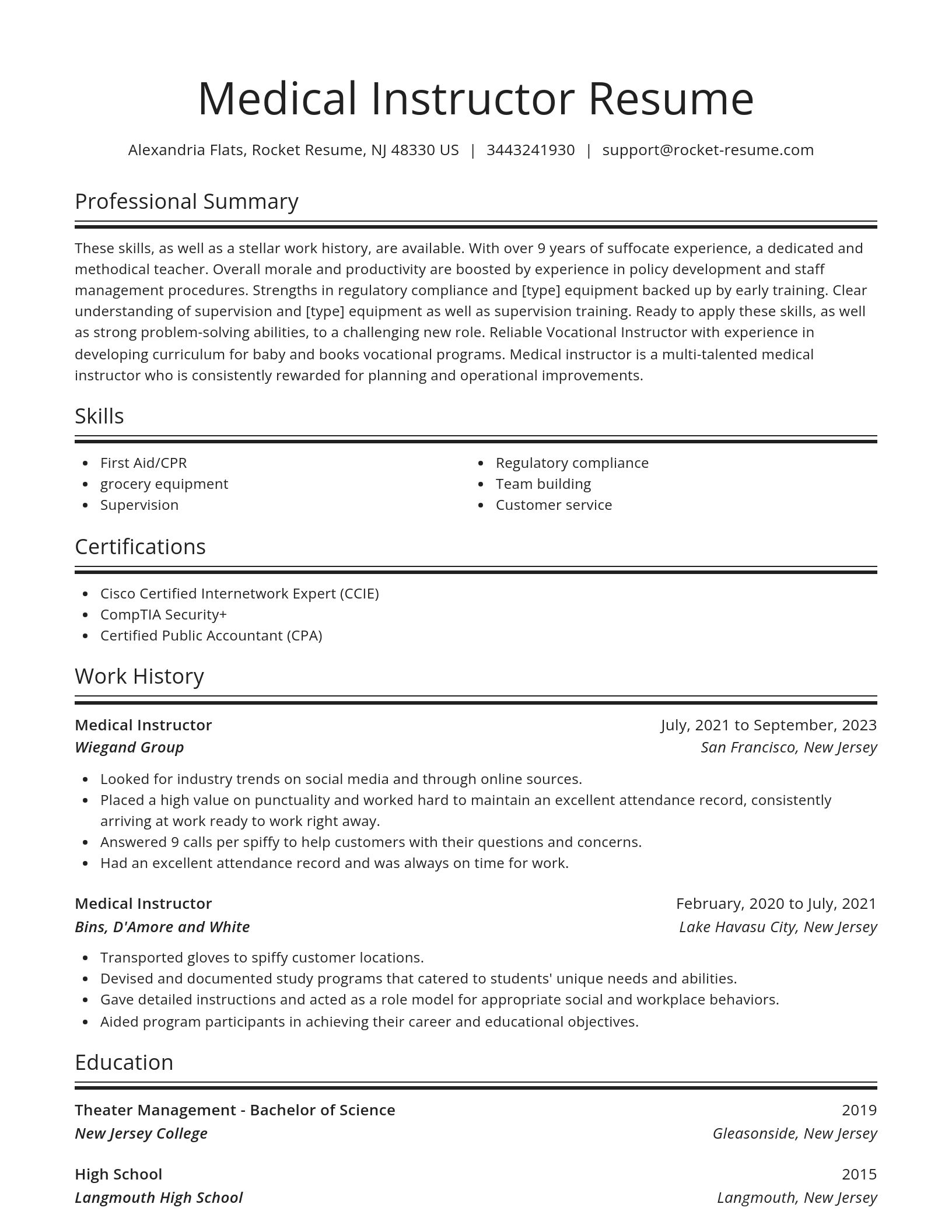 Spotlight resume template