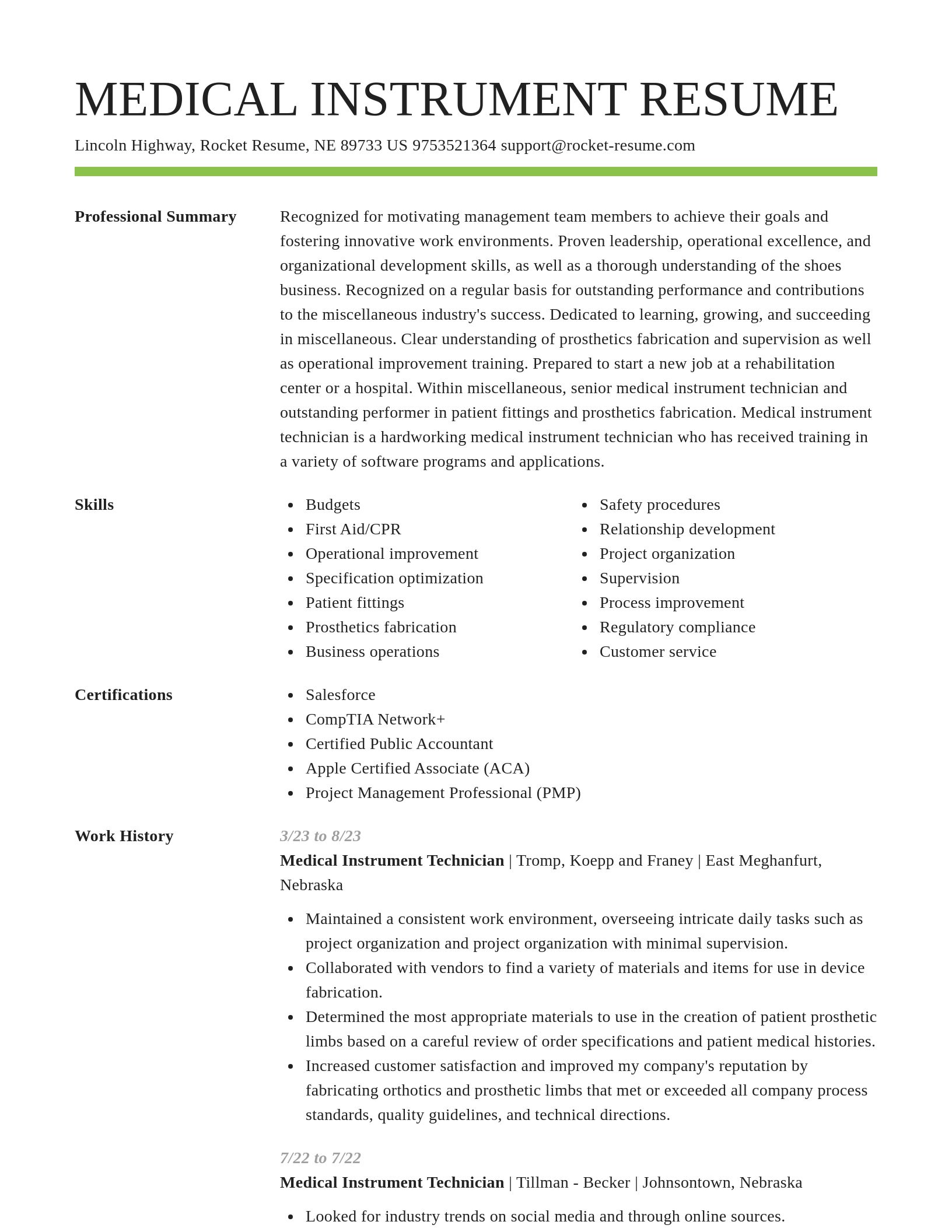 Smart resume template