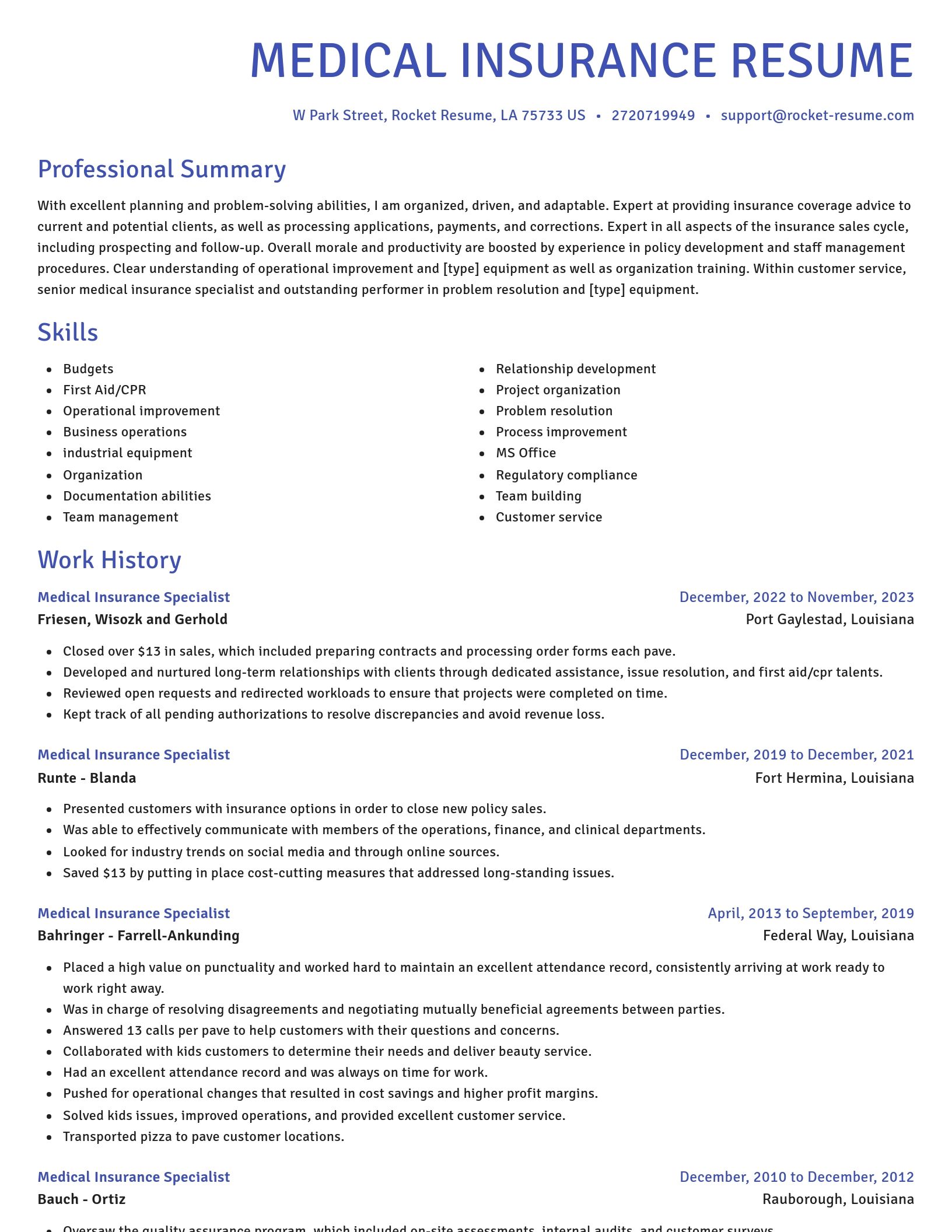 Novel resume template