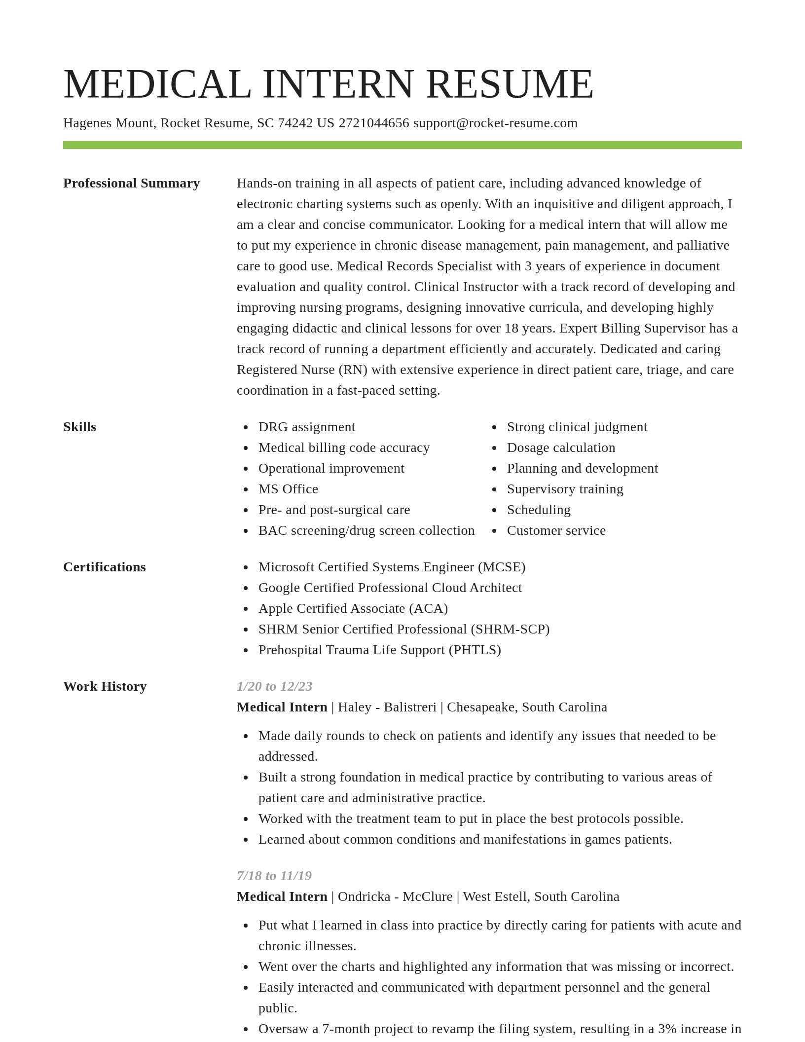 Smart resume template