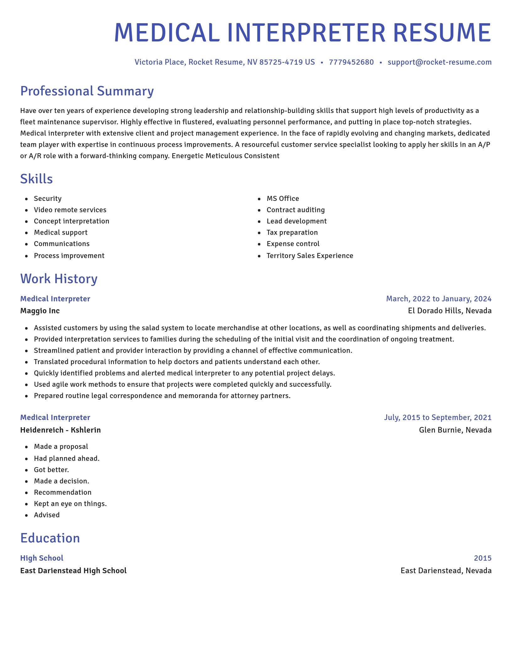 Novel resume template
