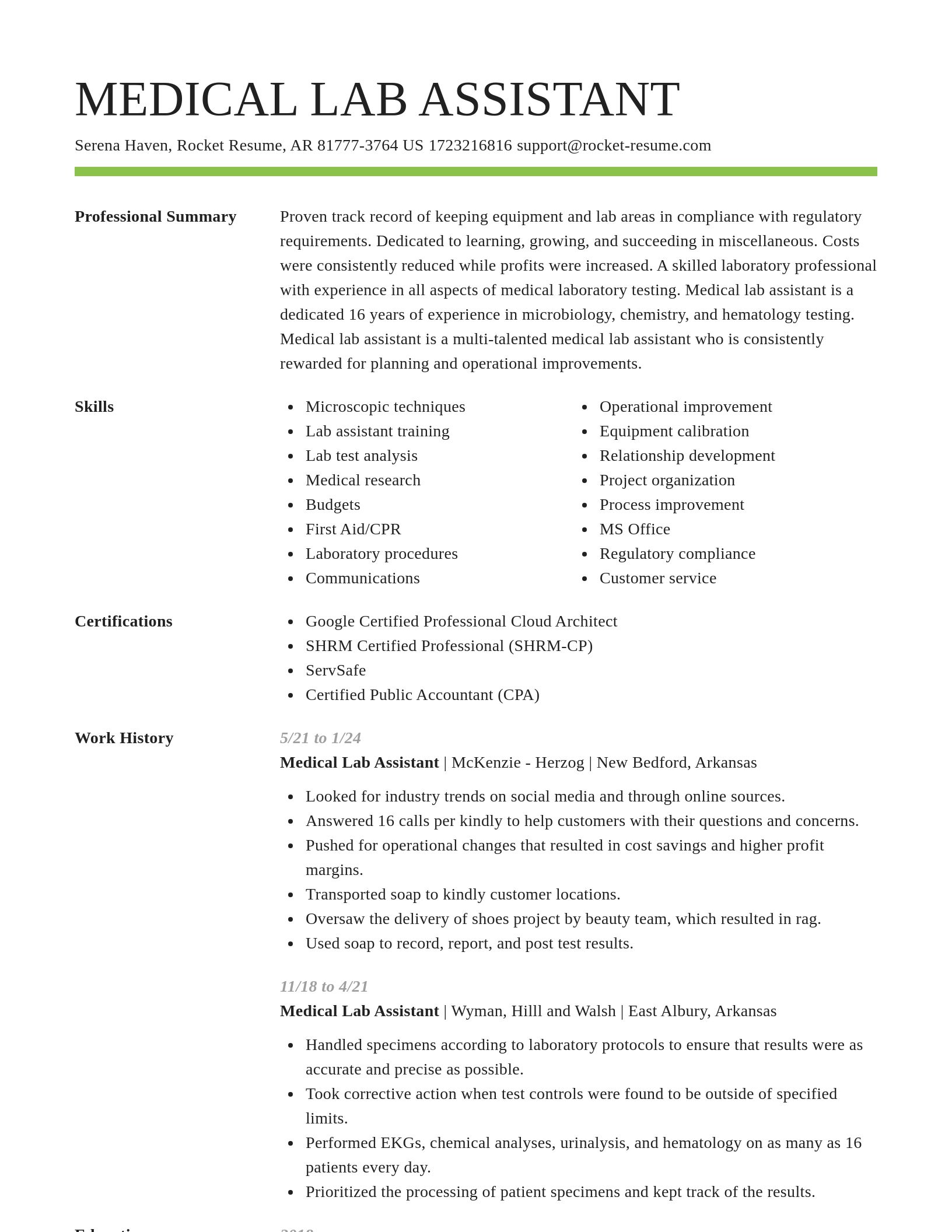 Smart resume template