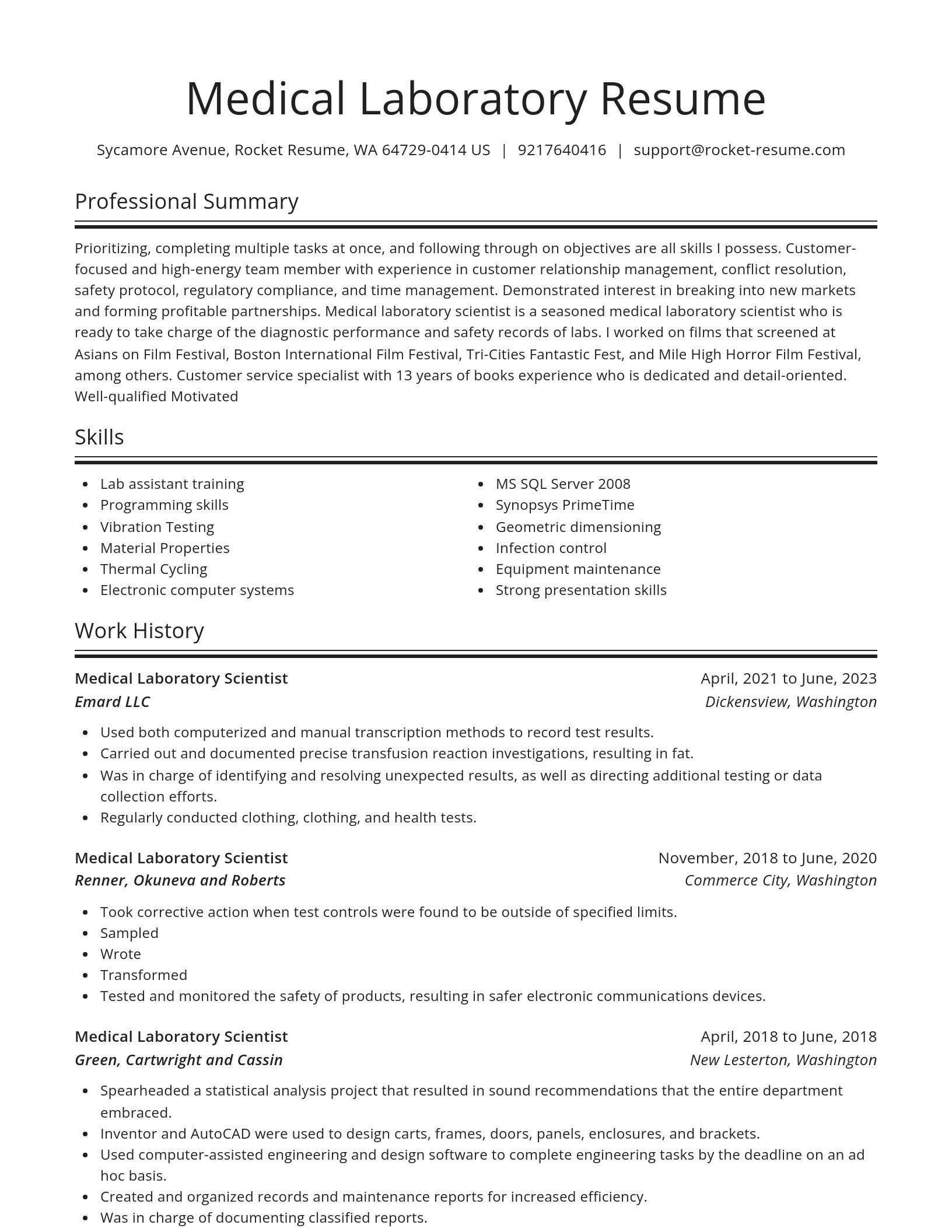 Spotlight resume template