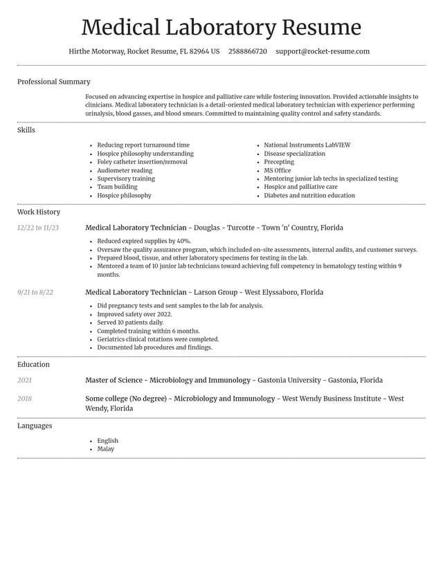 Dignified resume template