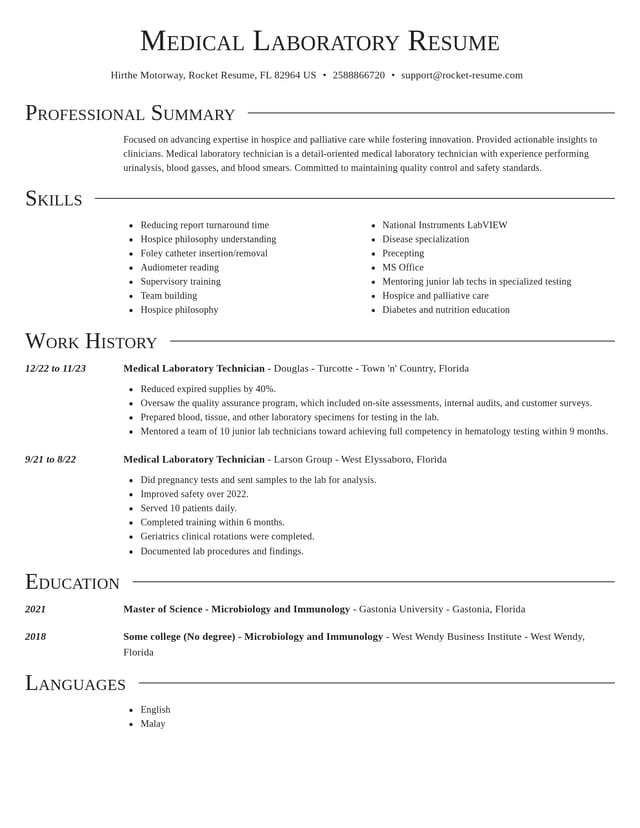 Director resume template