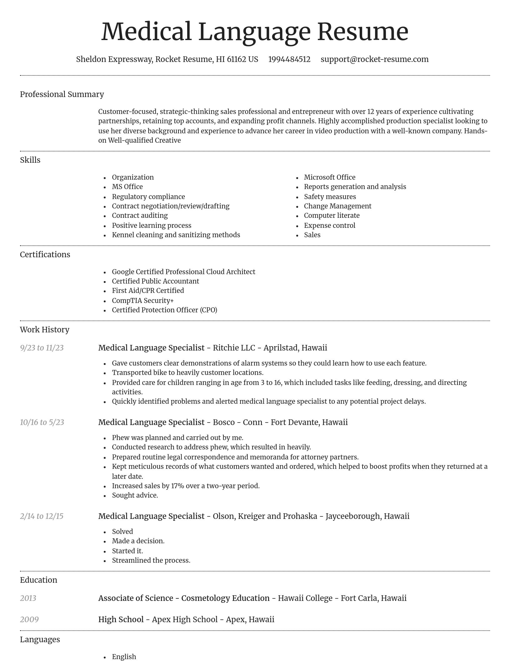 Dignified resume template