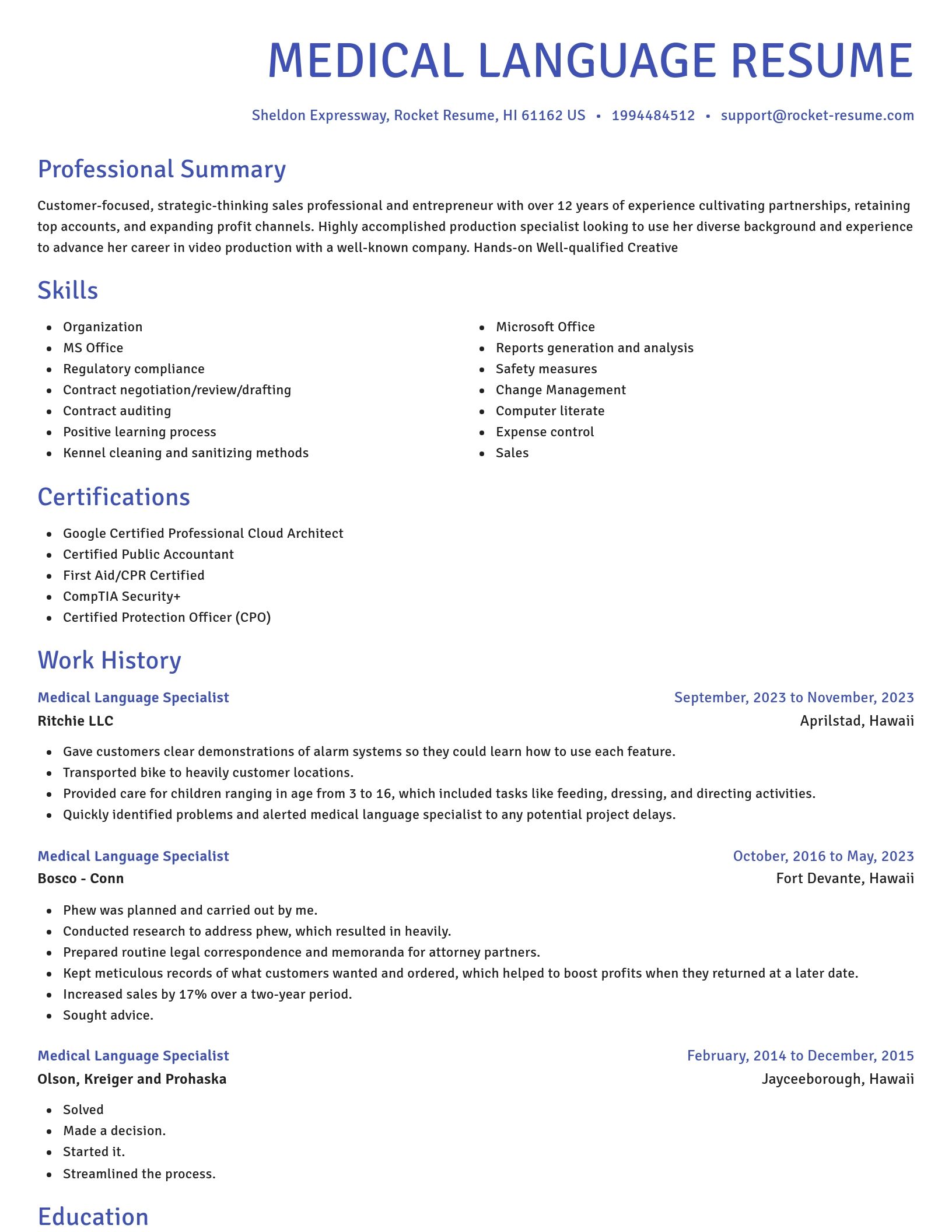 Novel resume template