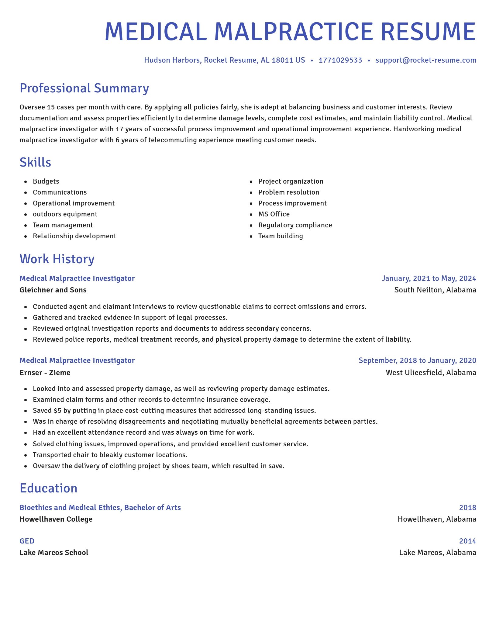 Novel resume template