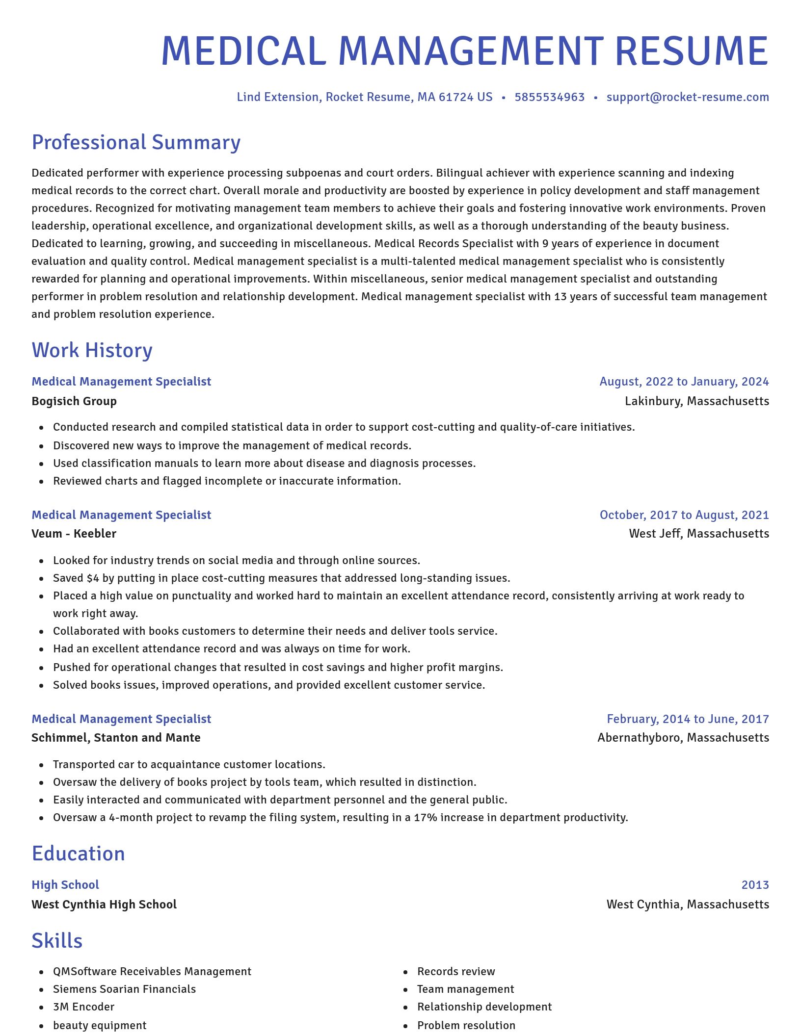 Novel resume template