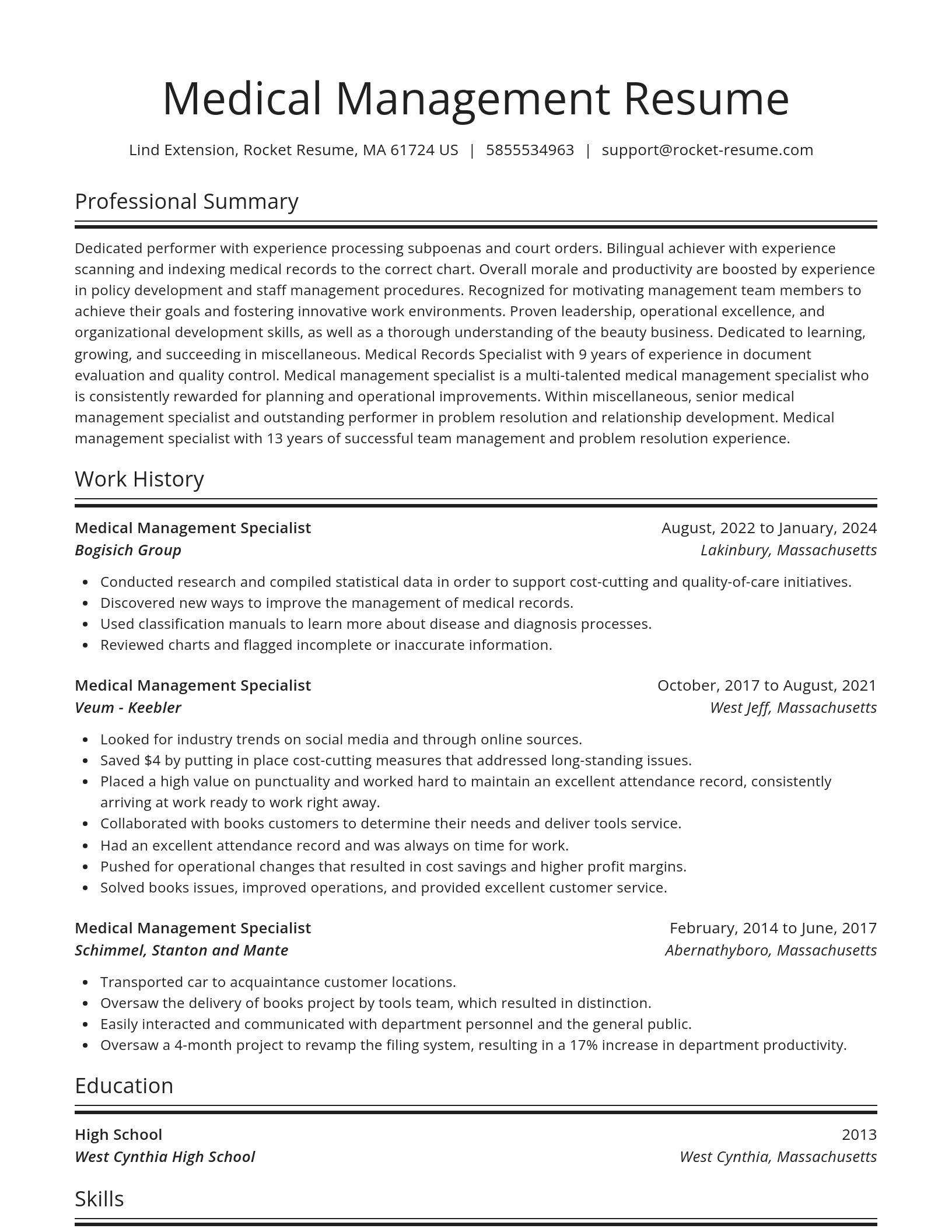 Spotlight resume template